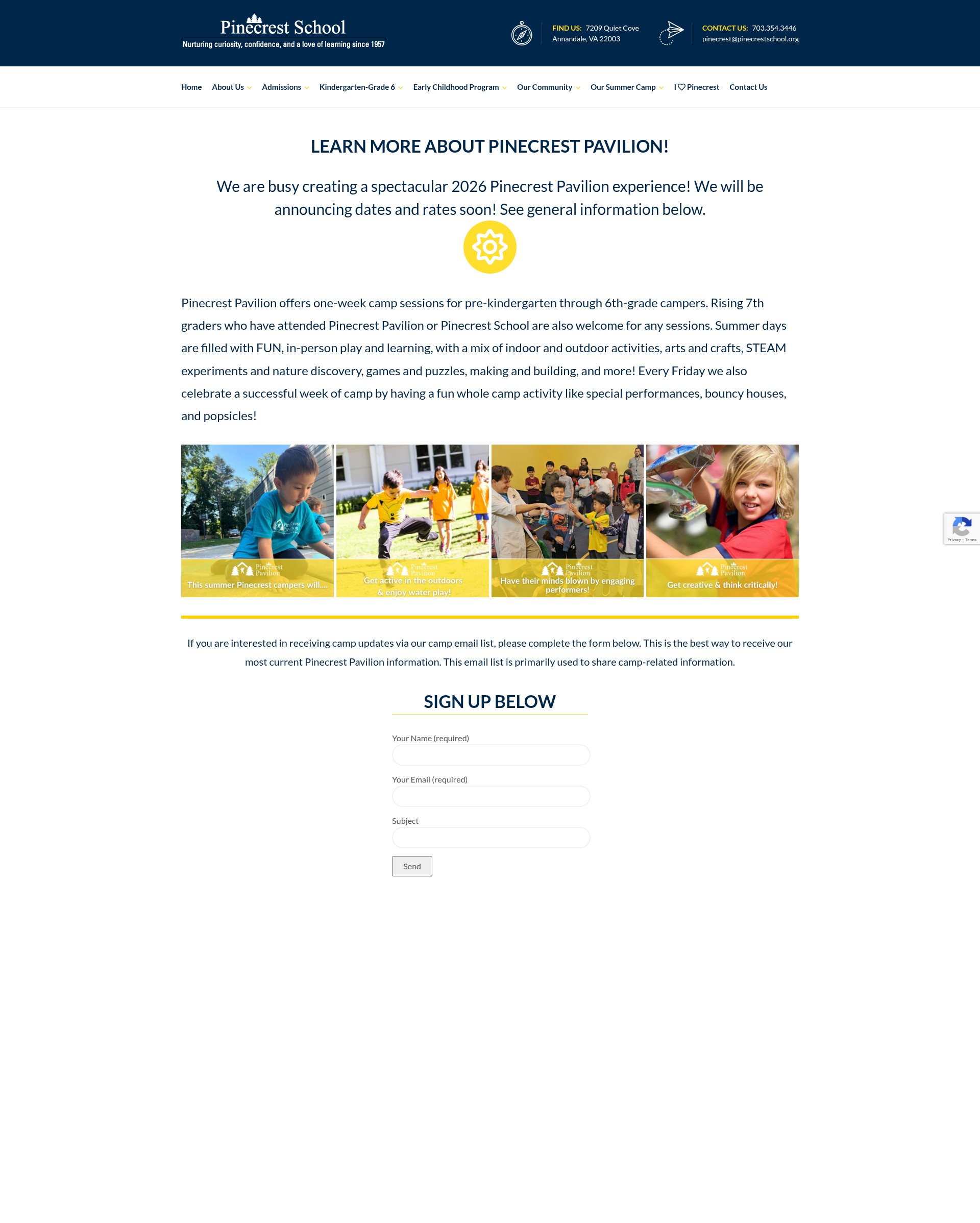 Screenshot of pinecrestschool.org