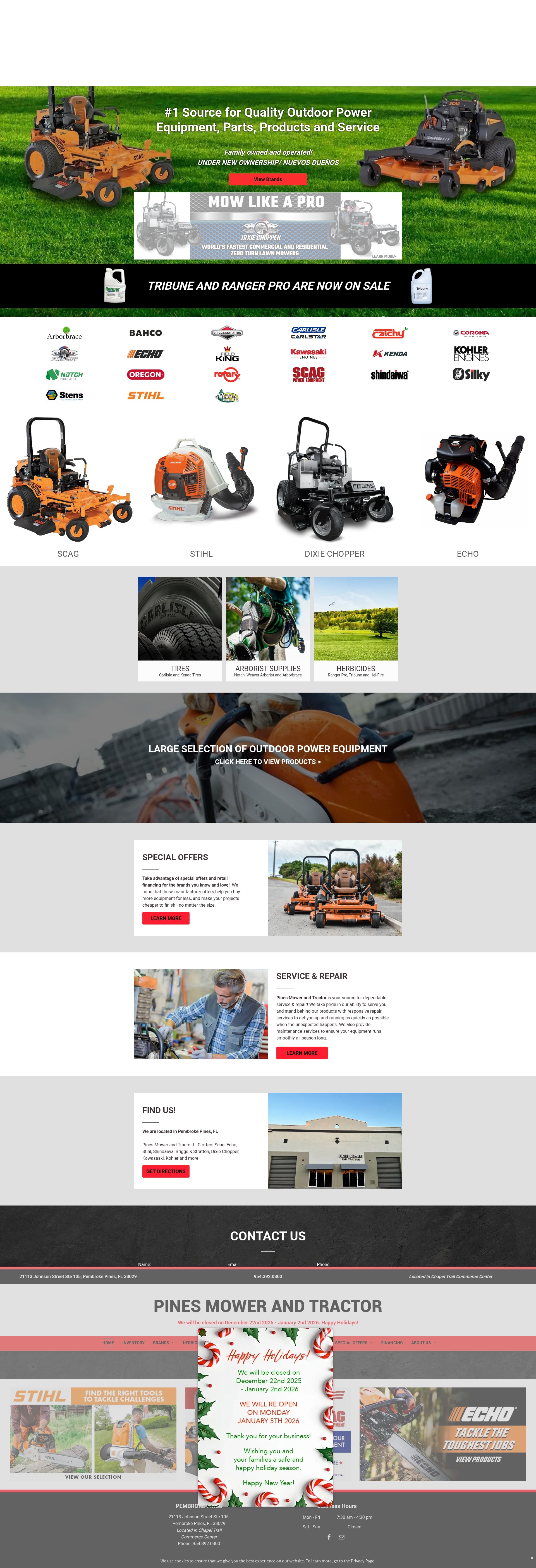 Screenshot of pinesmower.com