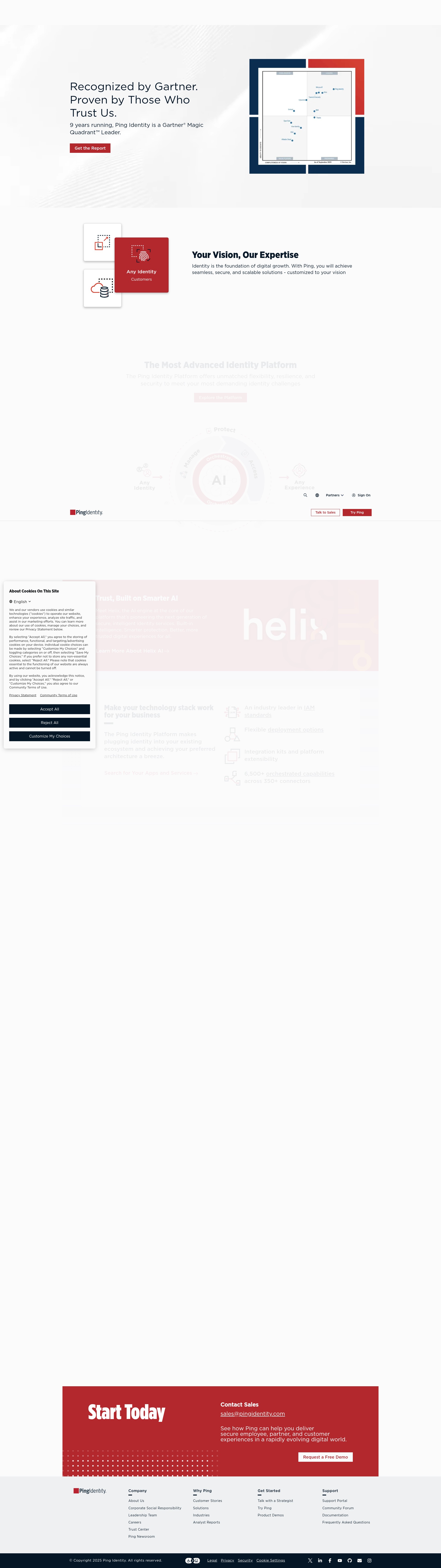Screenshot of pingidentity.com