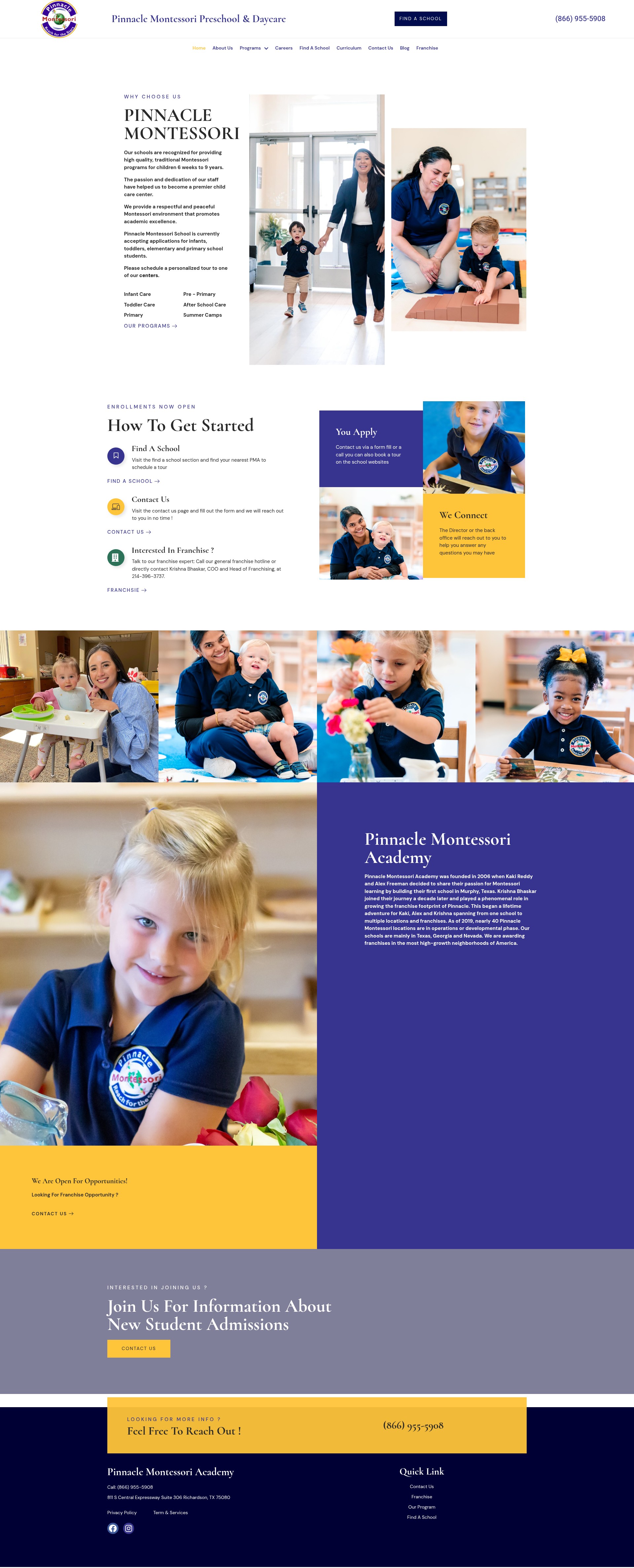 Screenshot of pinnaclemontessori.com