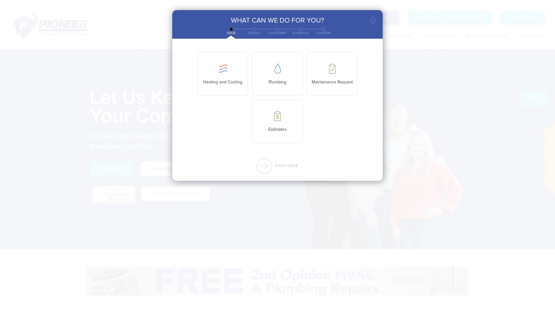 Screenshot of pioneercomfortsystems.com