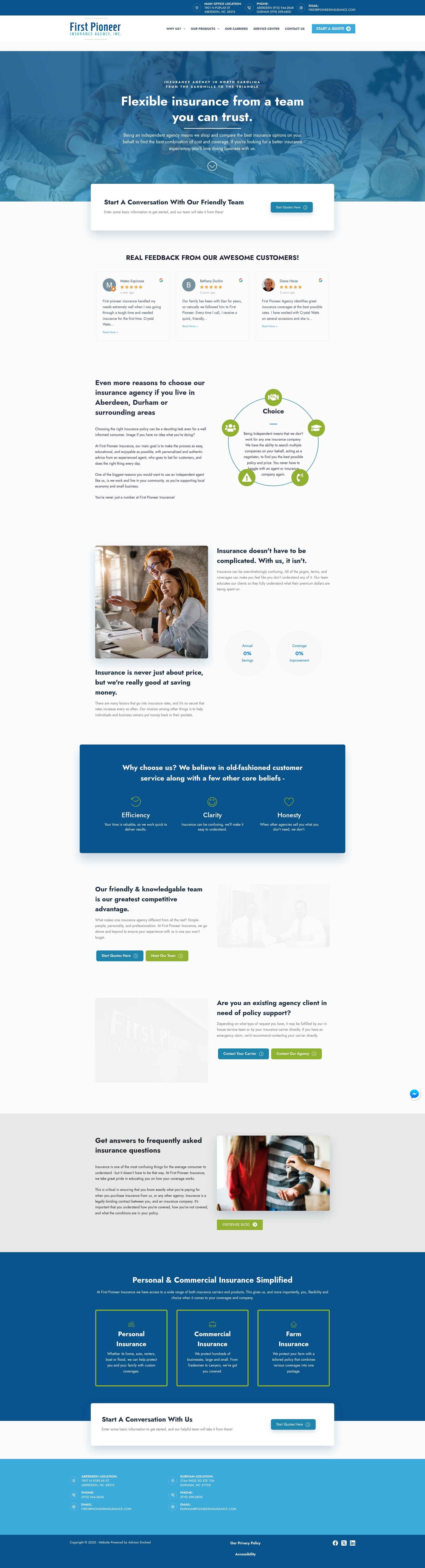Screenshot of pioneerinsurance.com