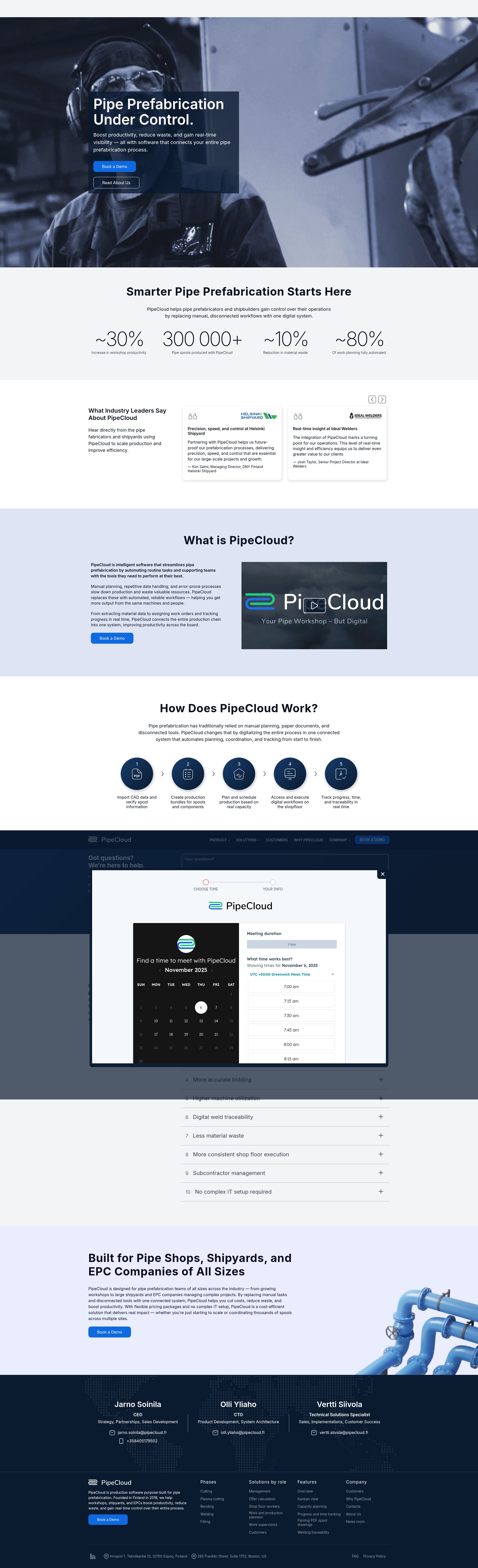 Screenshot of pipecloud.fi