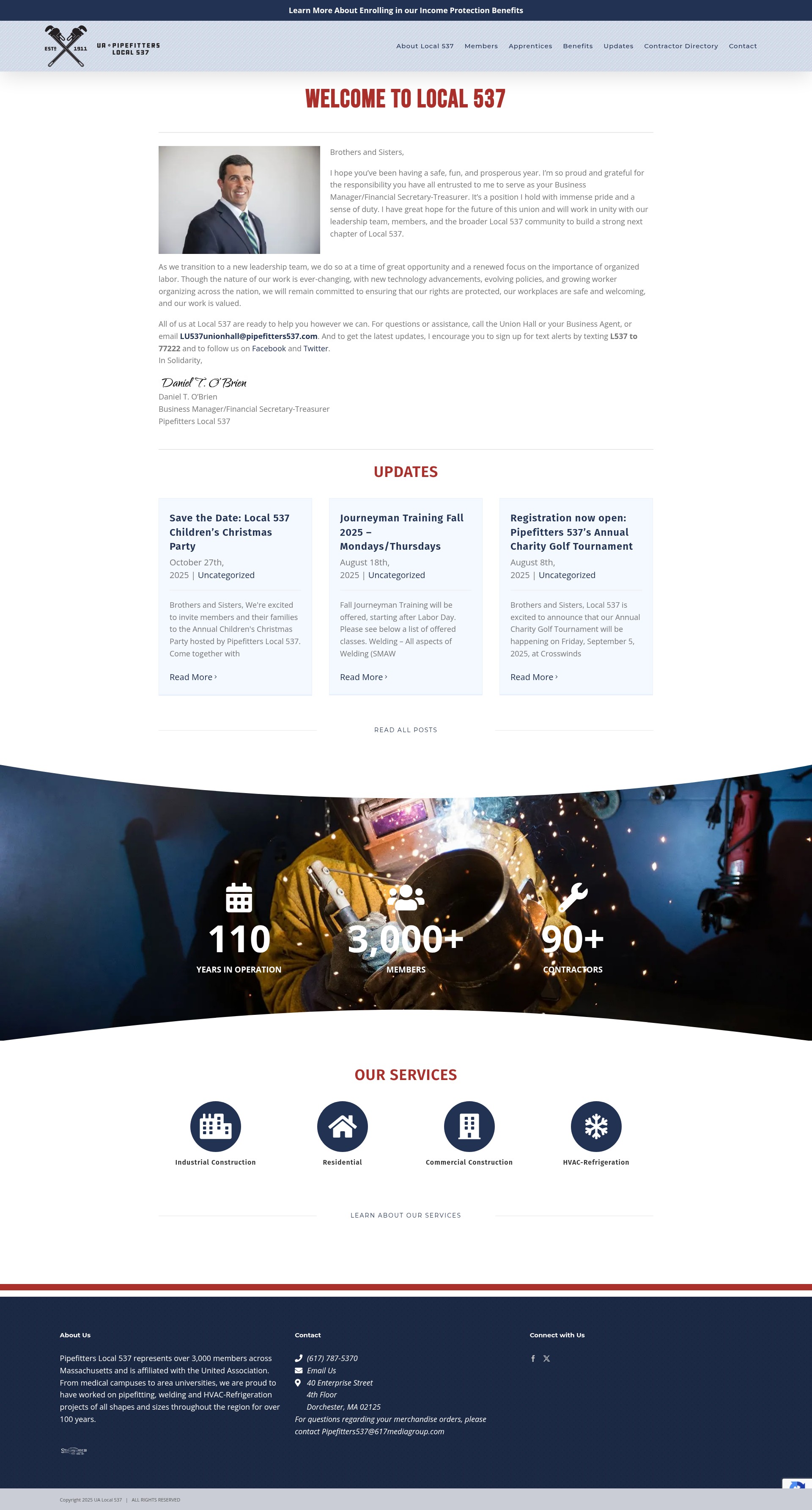 Screenshot of pipefitters537.org