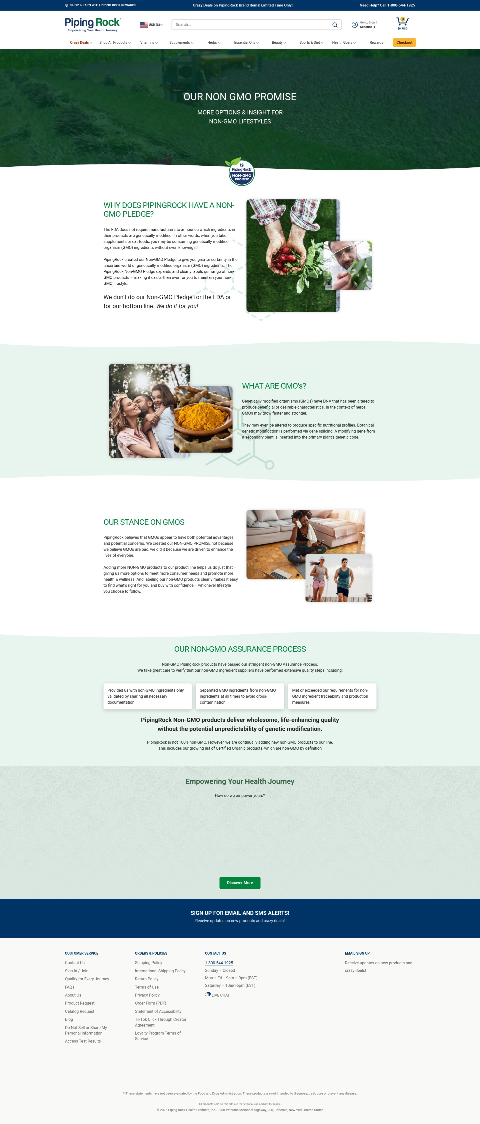 Screenshot of pipingrock.com
