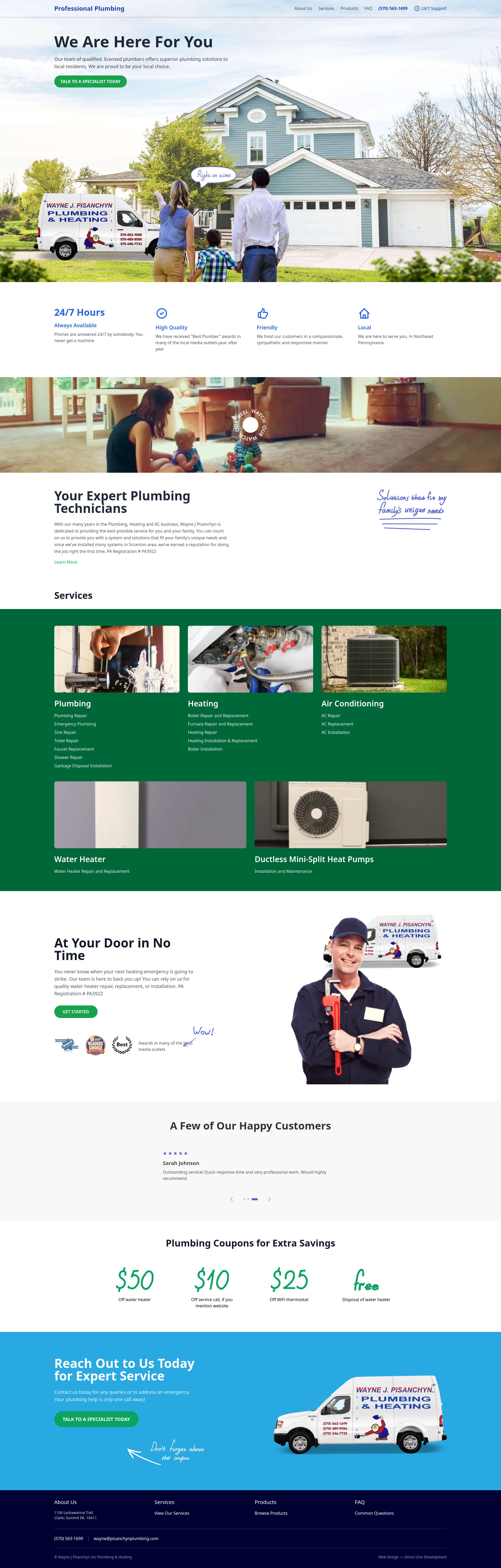 Screenshot of pisanchynplumbing.com