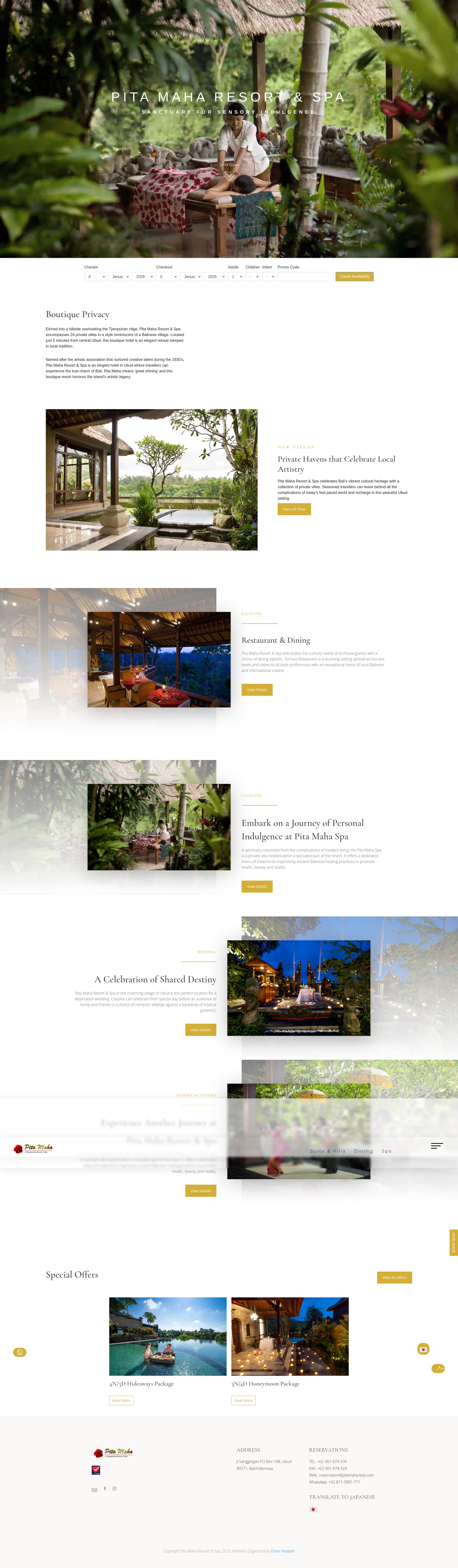 Screenshot of pitamaha-bali.com