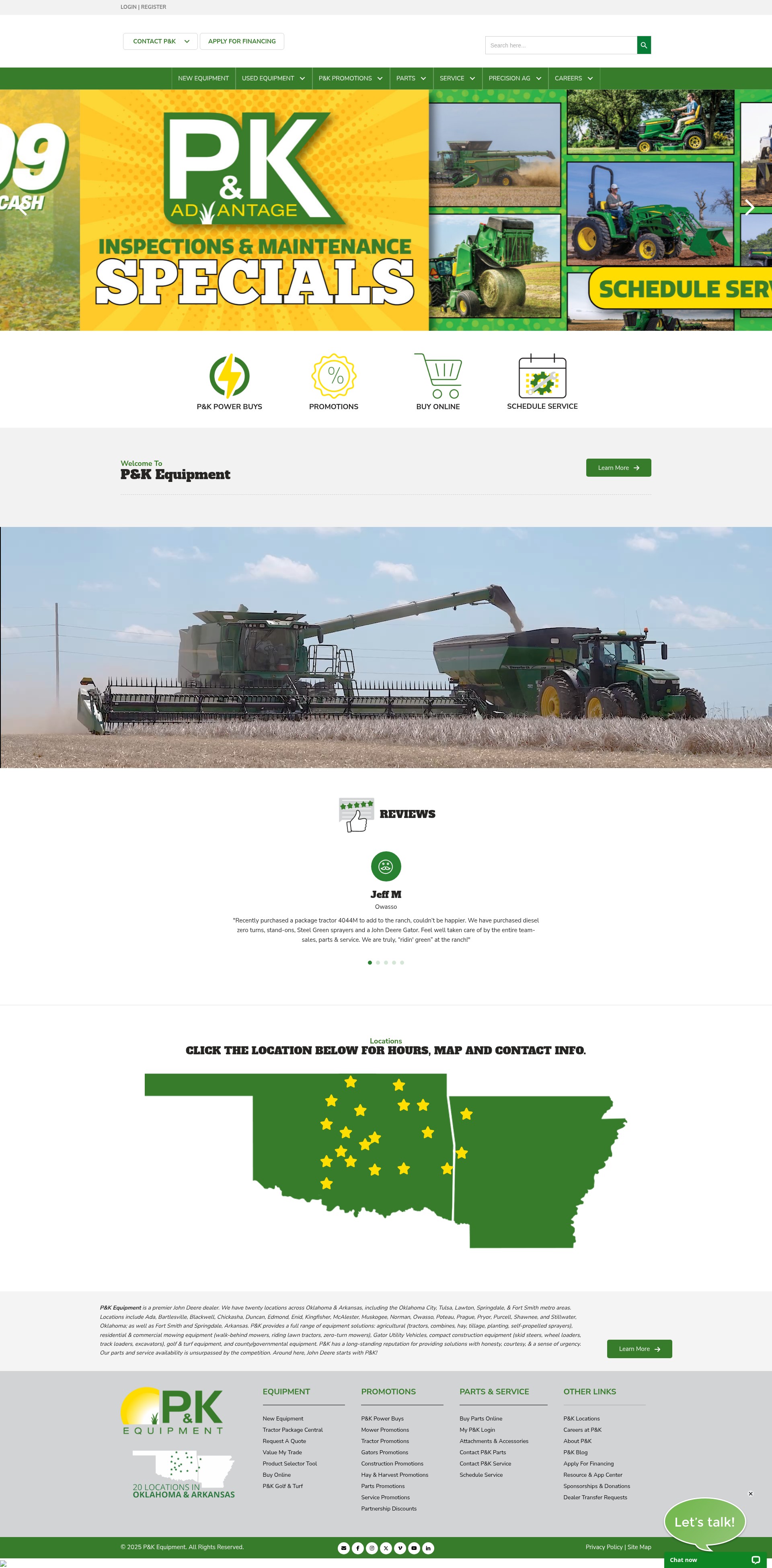 Screenshot of pkequipment.com