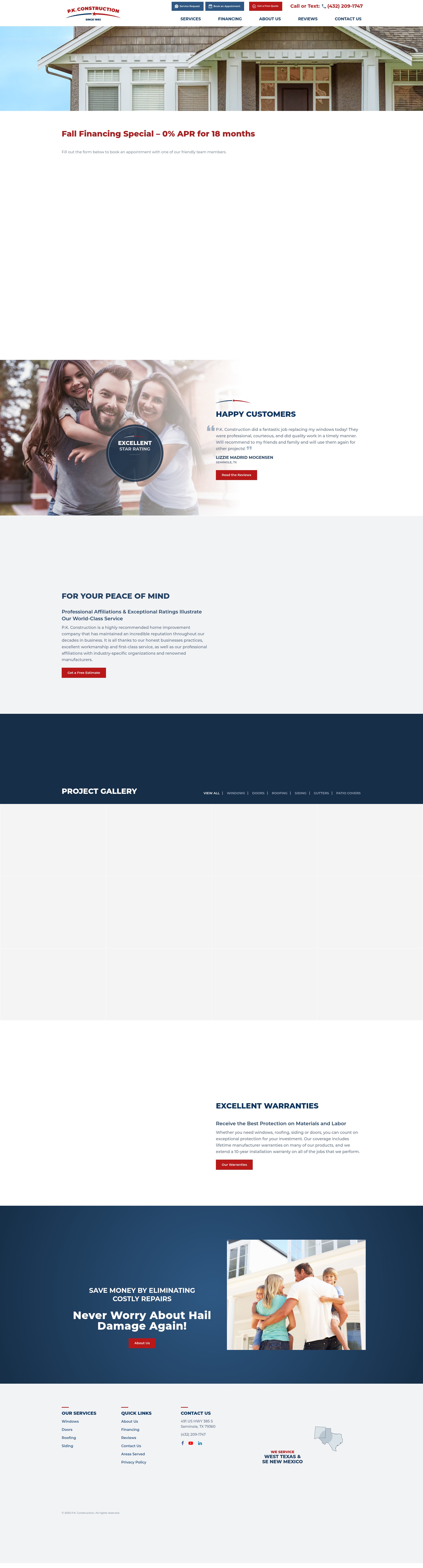 Screenshot of pkwindowstx.com