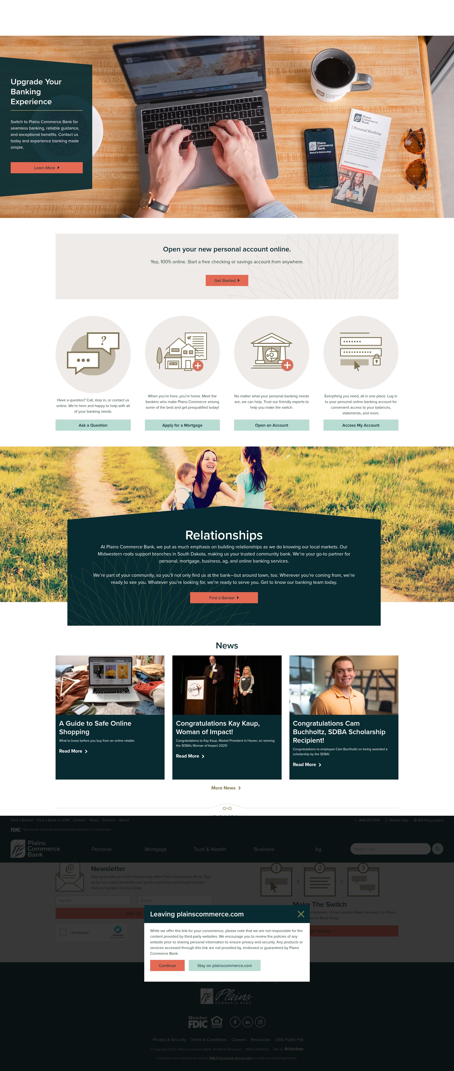 Screenshot of plainscommerce.com