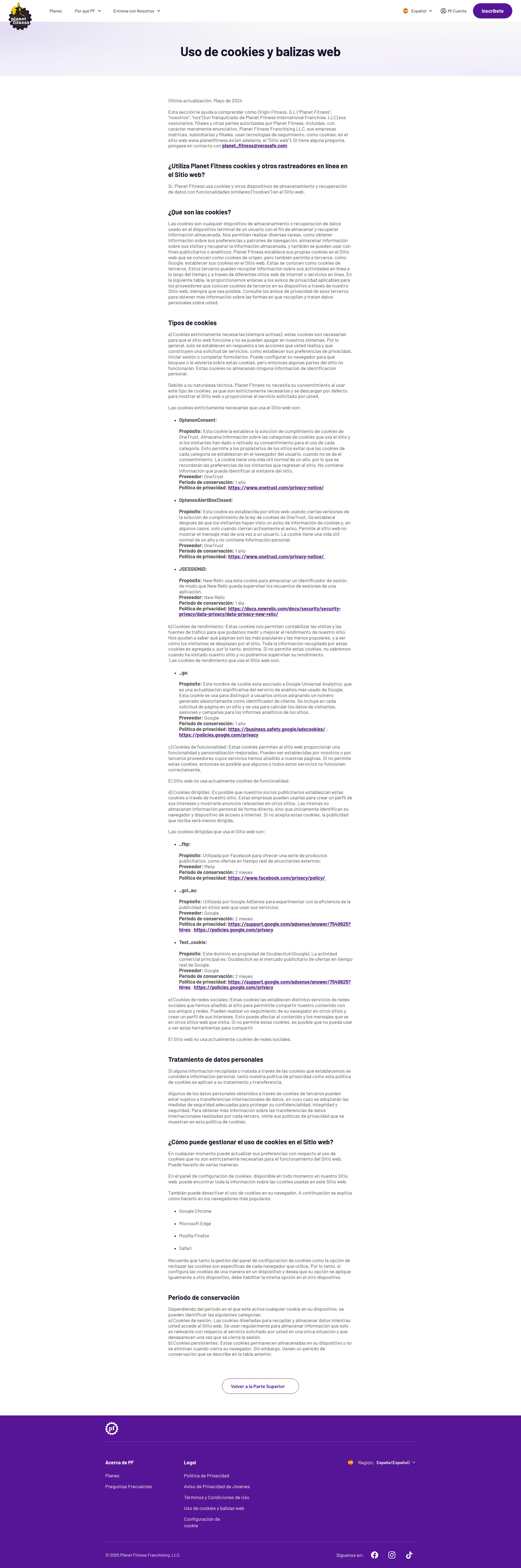 Screenshot of planetfitness.es