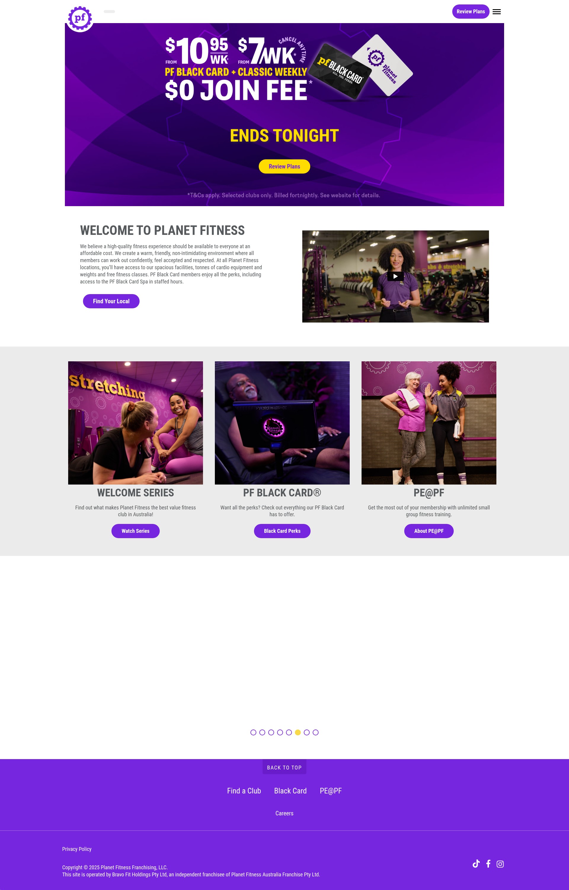 Screenshot of planetfitnessaustralia.com.au