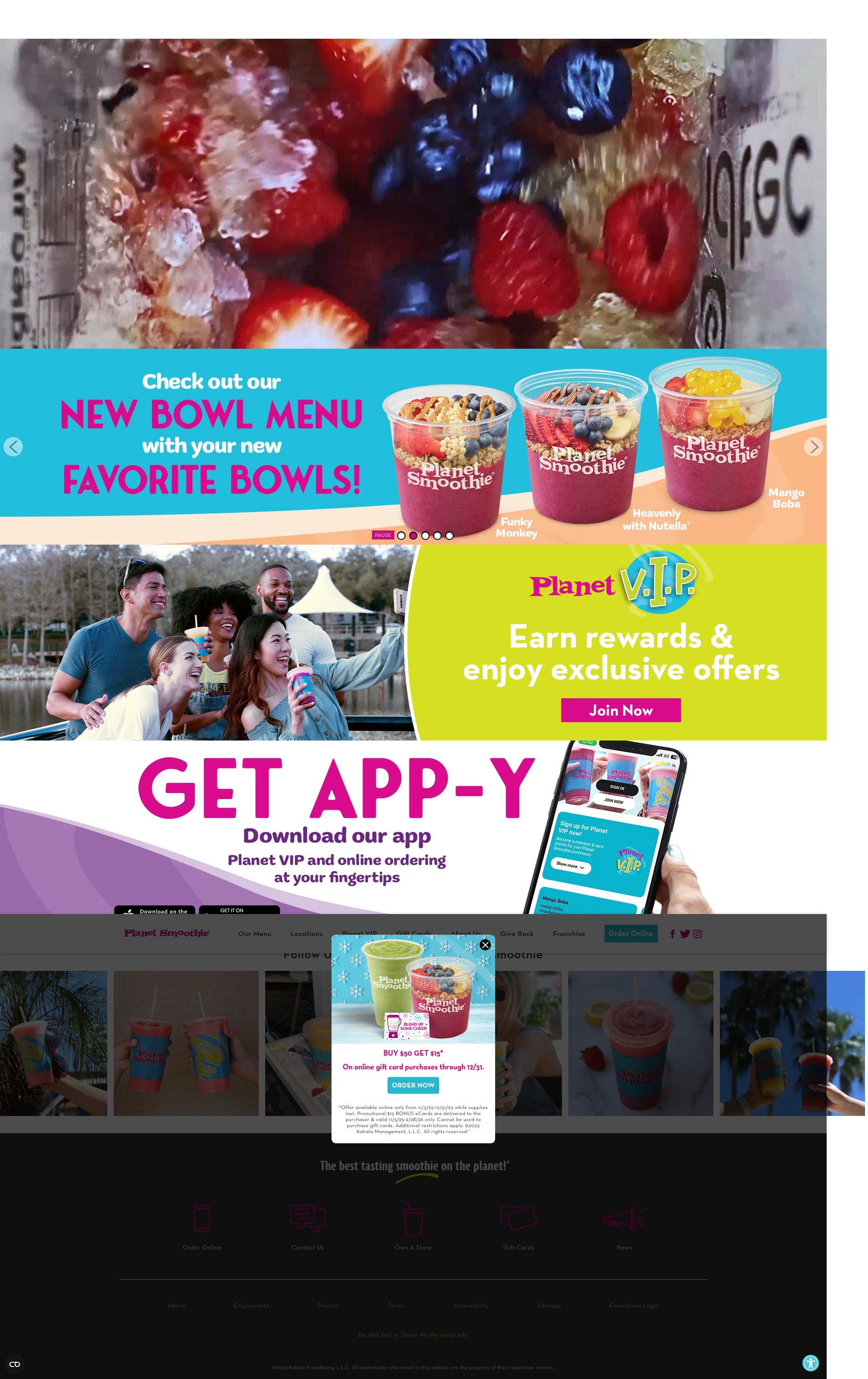 Screenshot of planetsmoothie.com