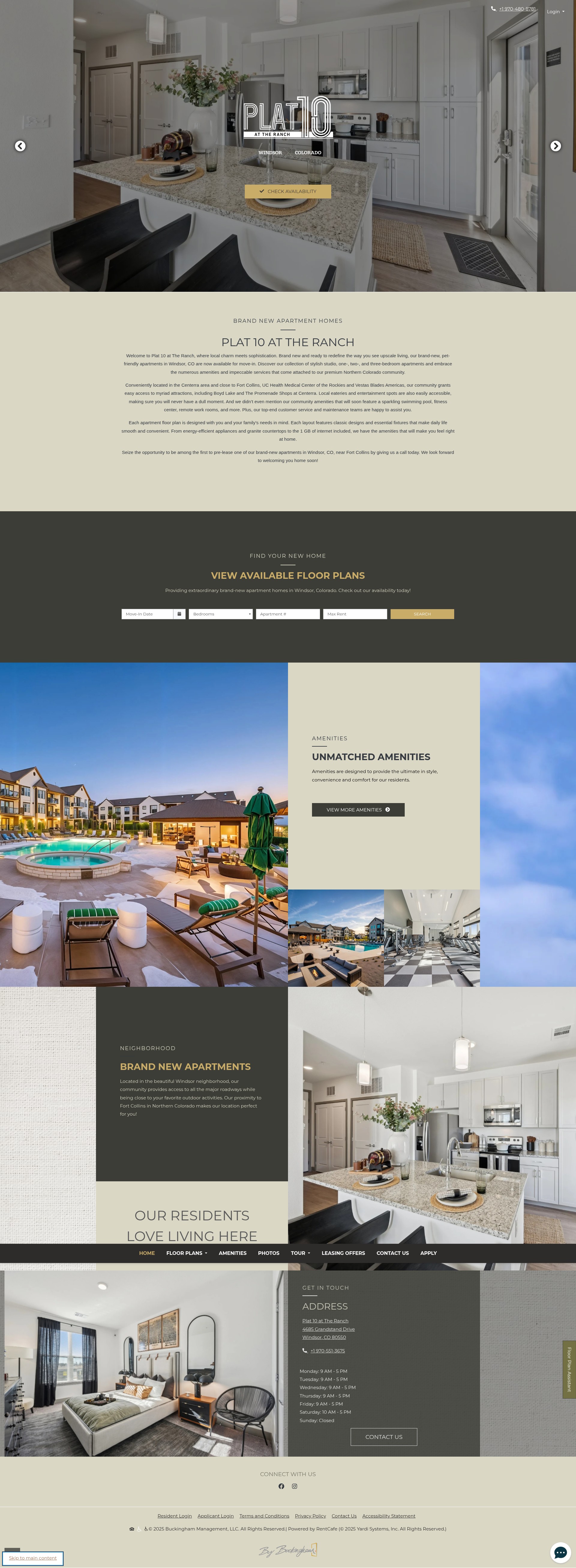 Screenshot of plat10living.com