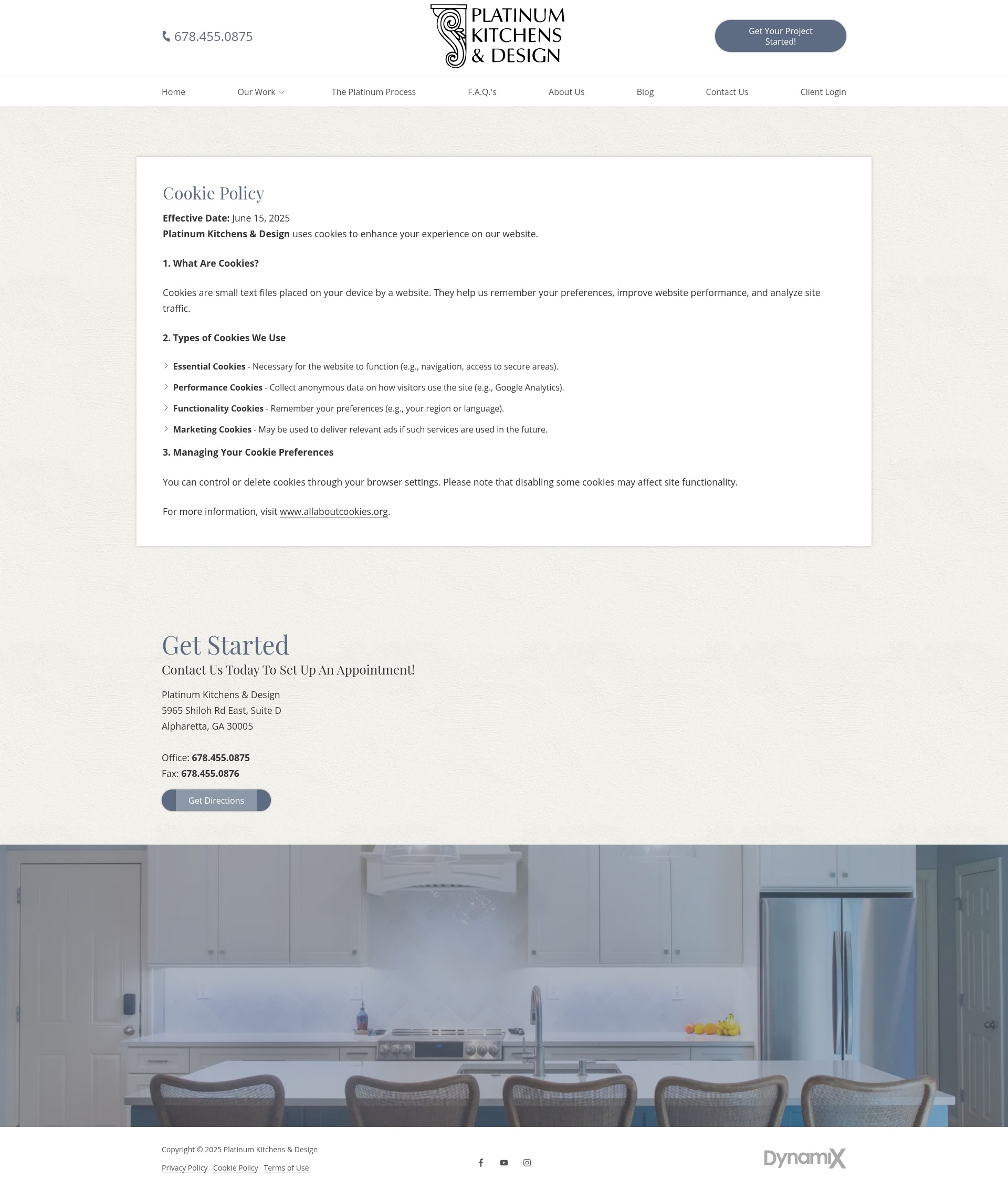 Screenshot of platinum-kitchens.com