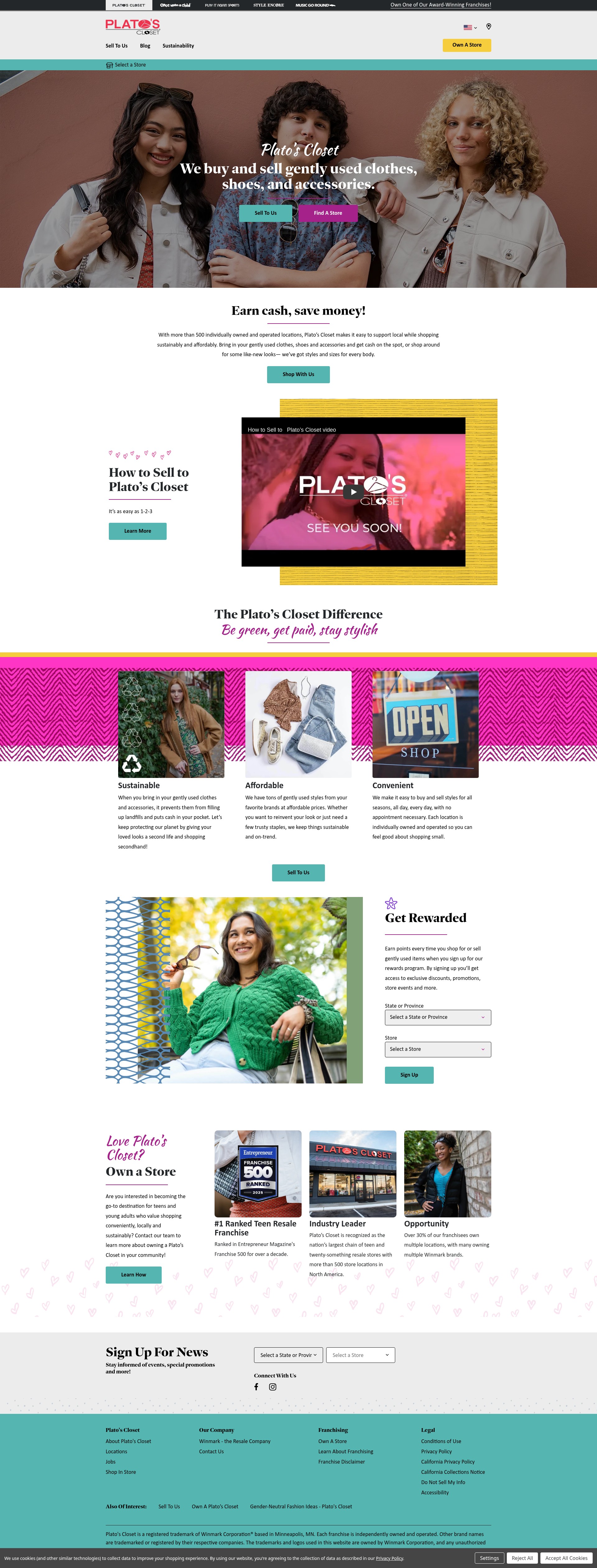 Screenshot of platoscloset.com