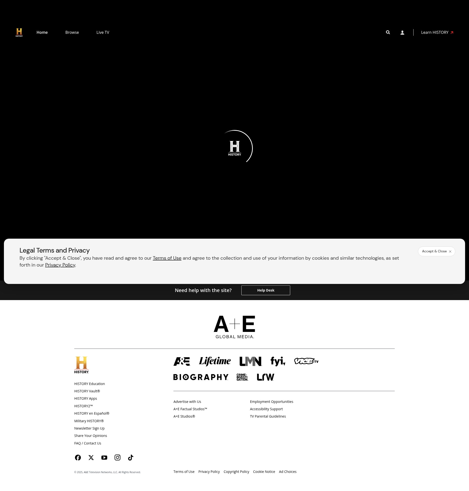 Screenshot of play.history.com