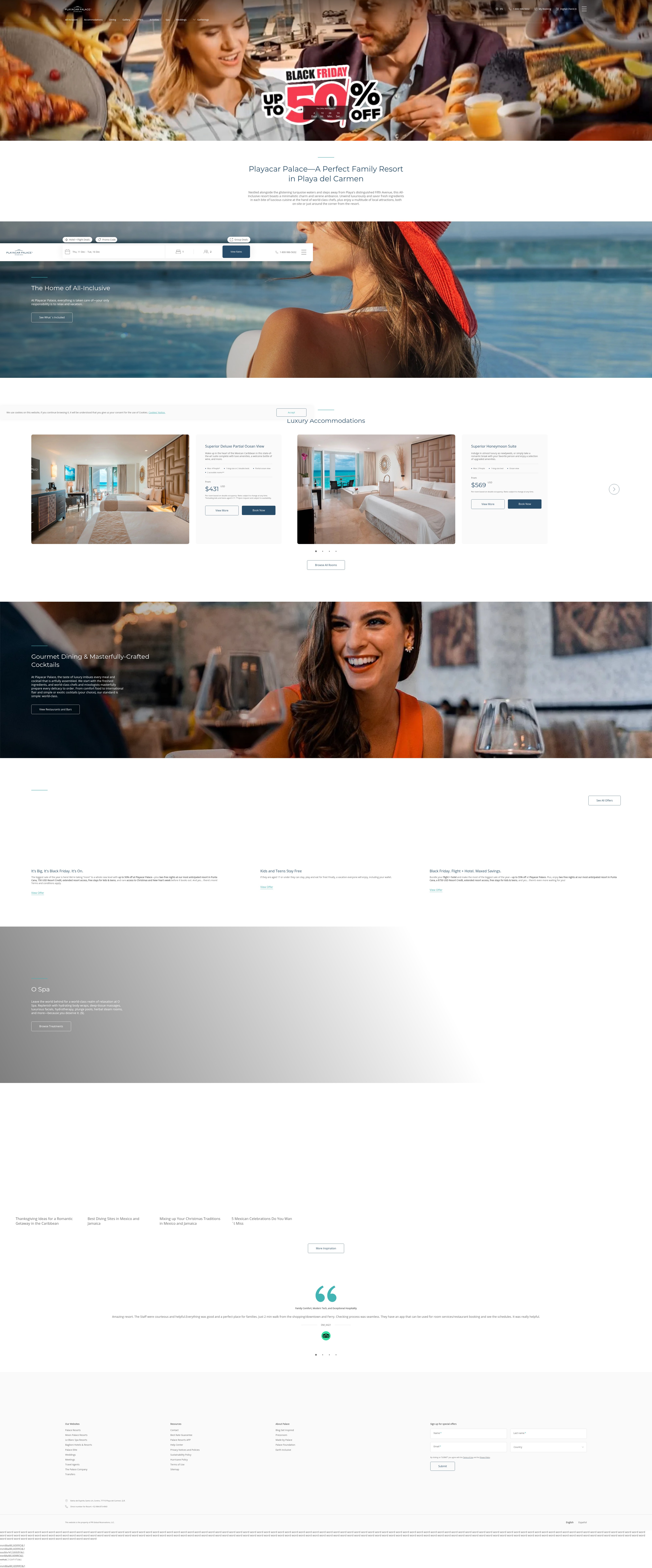 Screenshot of playacar.palaceresorts.com