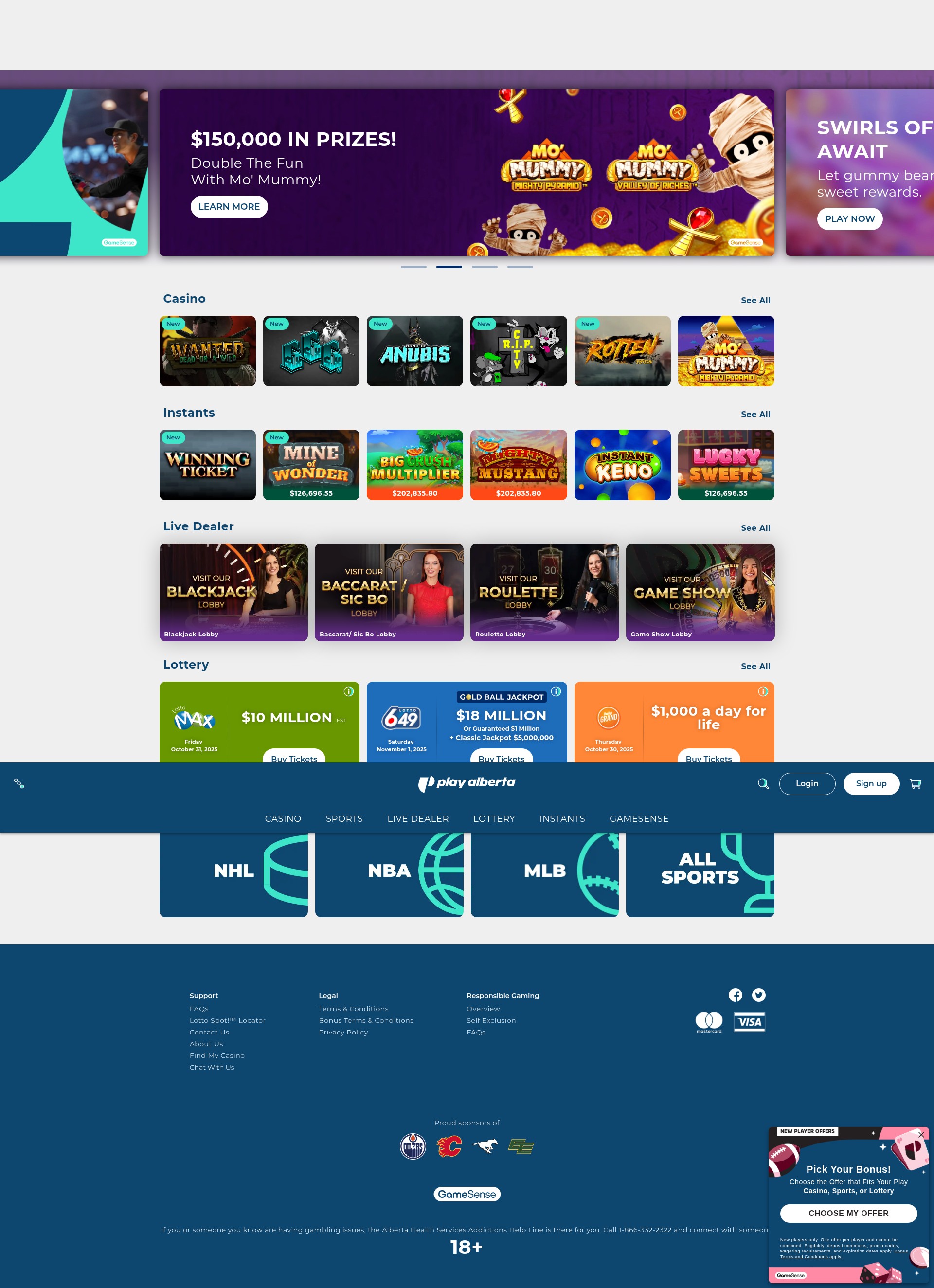 Screenshot of playalberta.ca