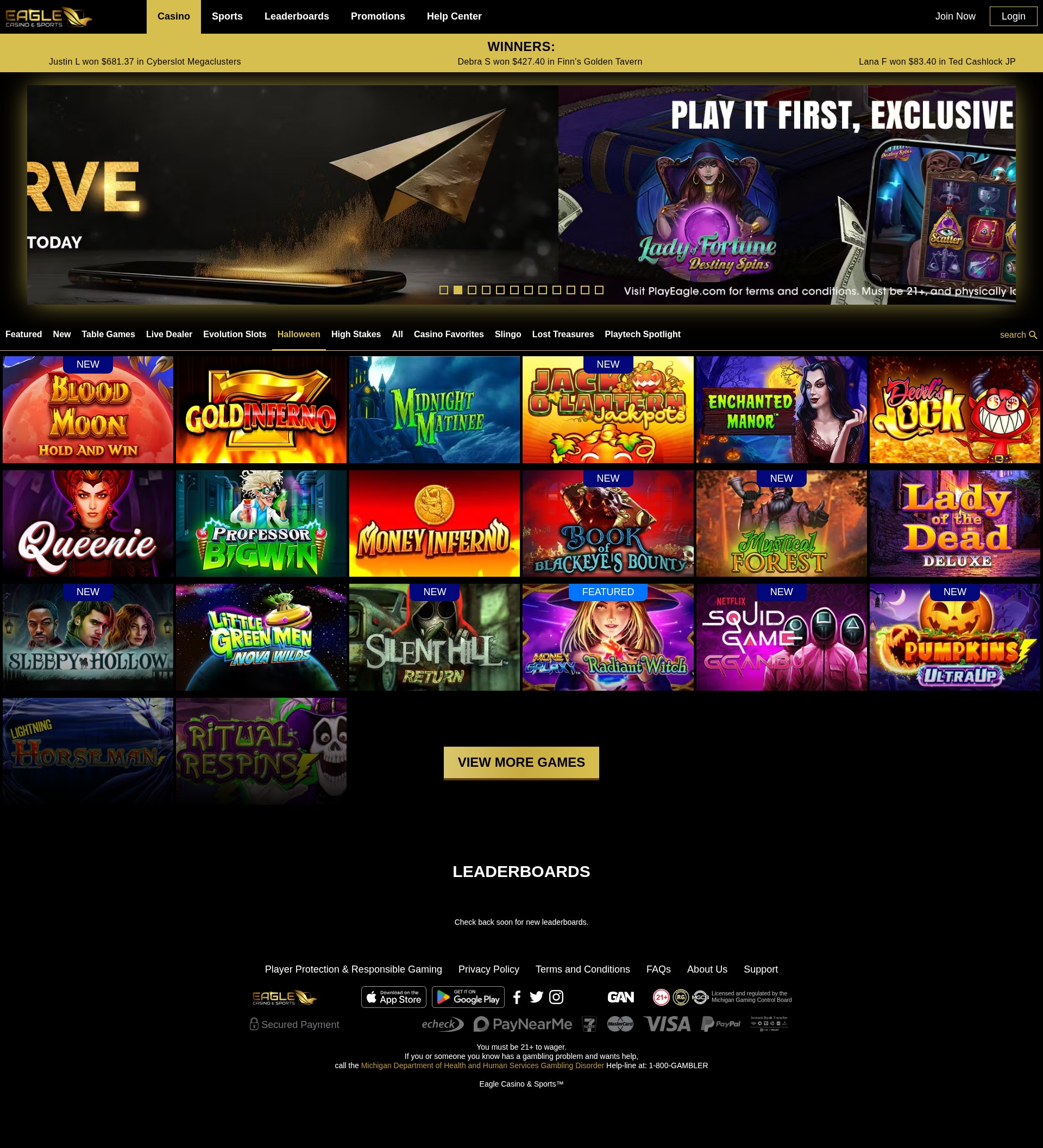 Screenshot of playeagle.com