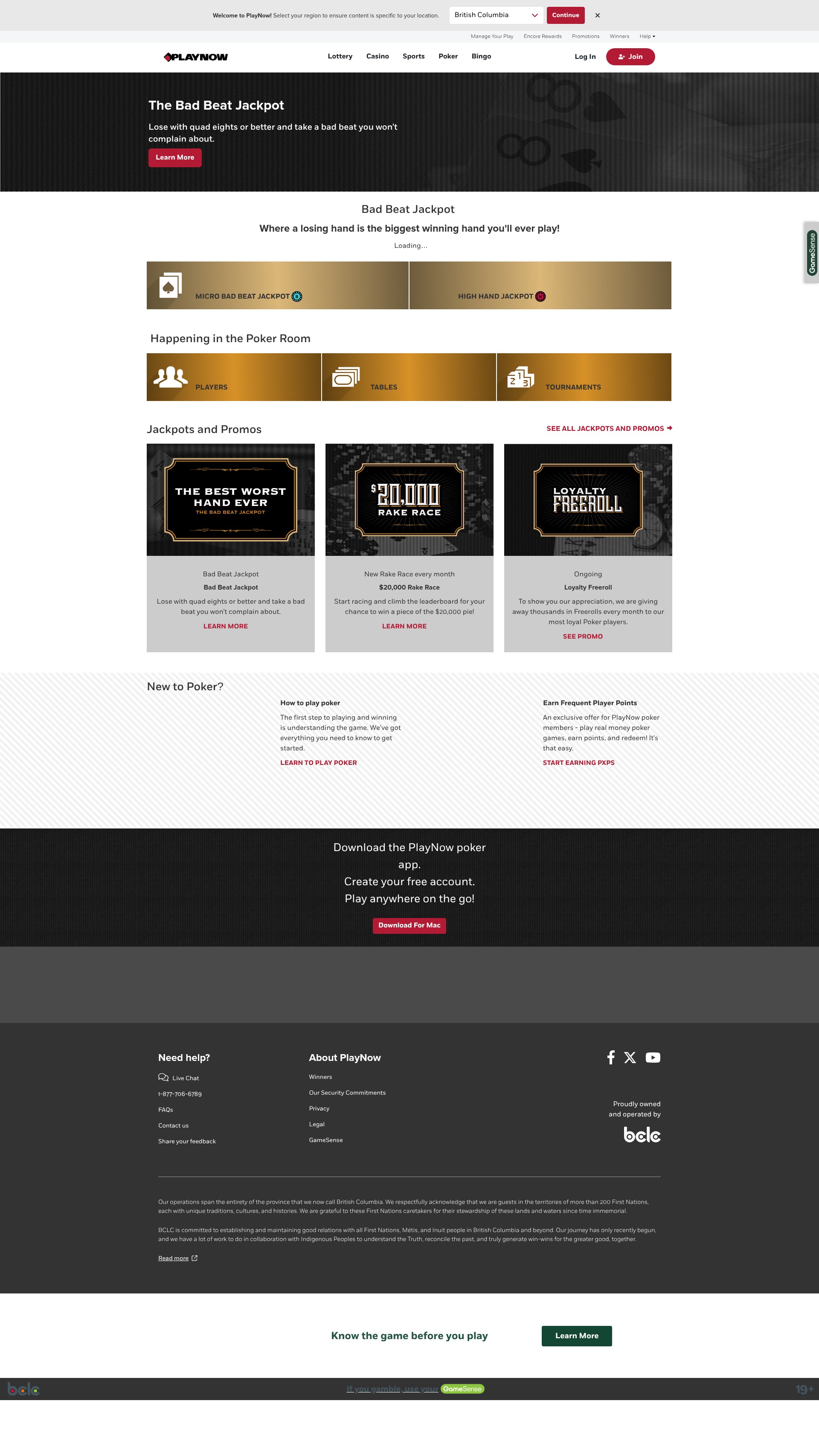 Screenshot of playnow.com
