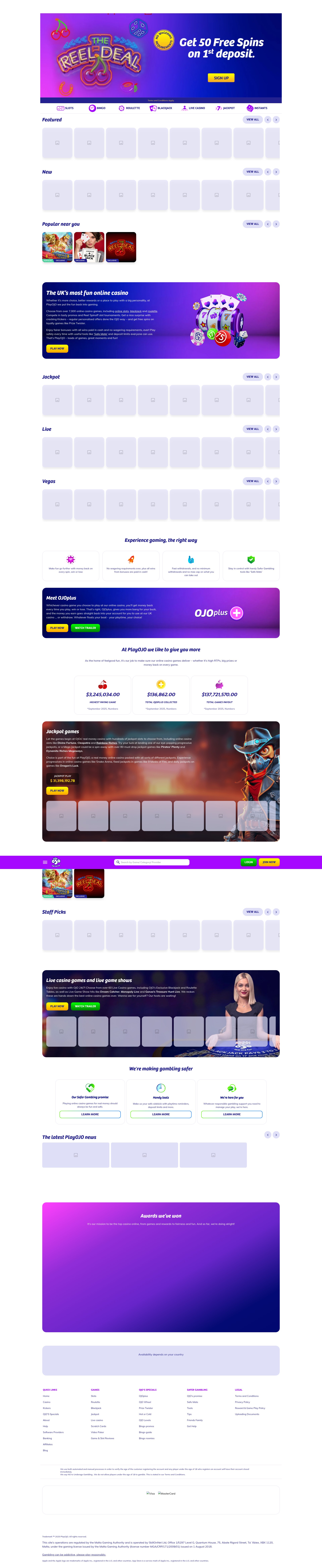 Screenshot of playojo.com