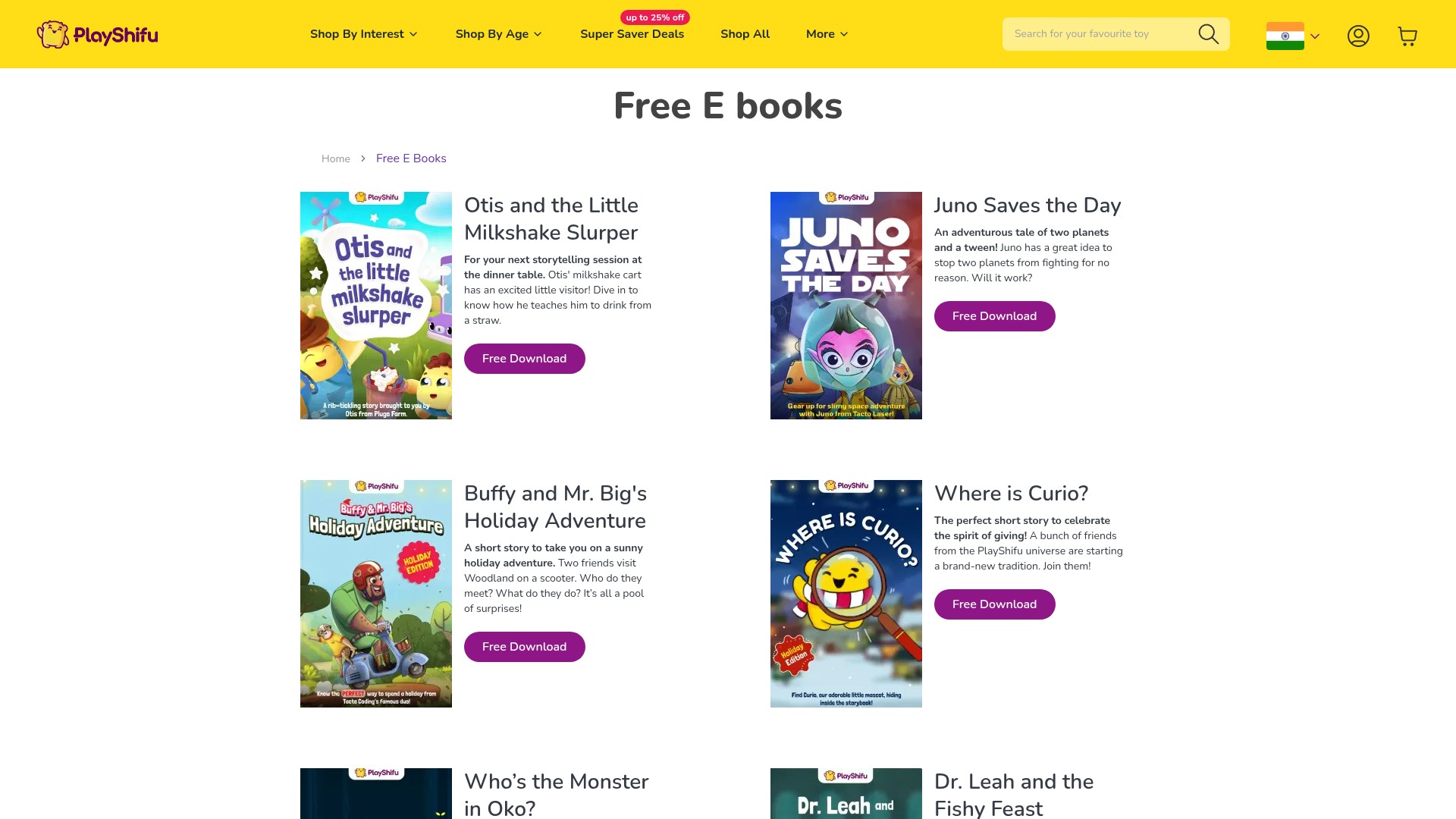 Screenshot of playshifu.com
