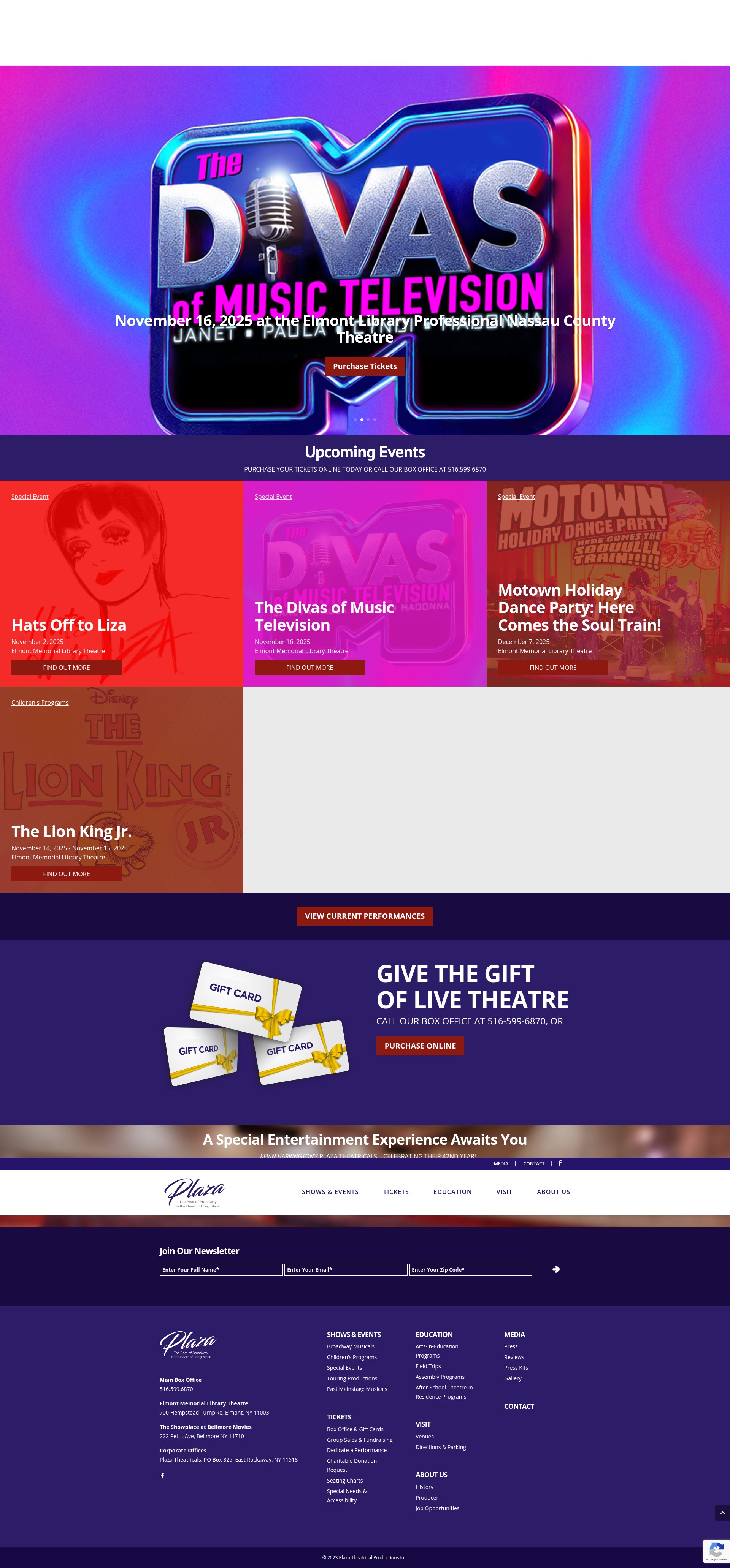 Screenshot of plazatheatrical.com