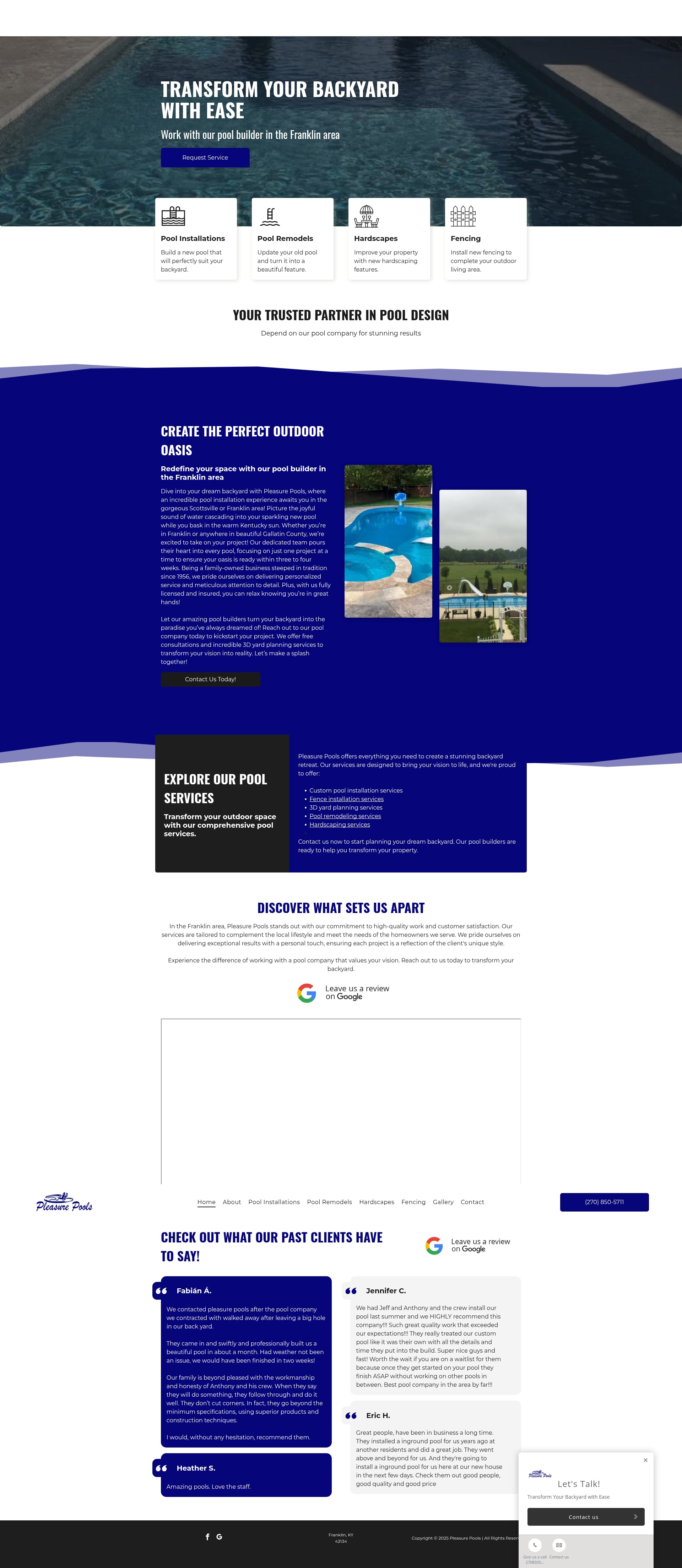 Screenshot of pleasurepools.com
