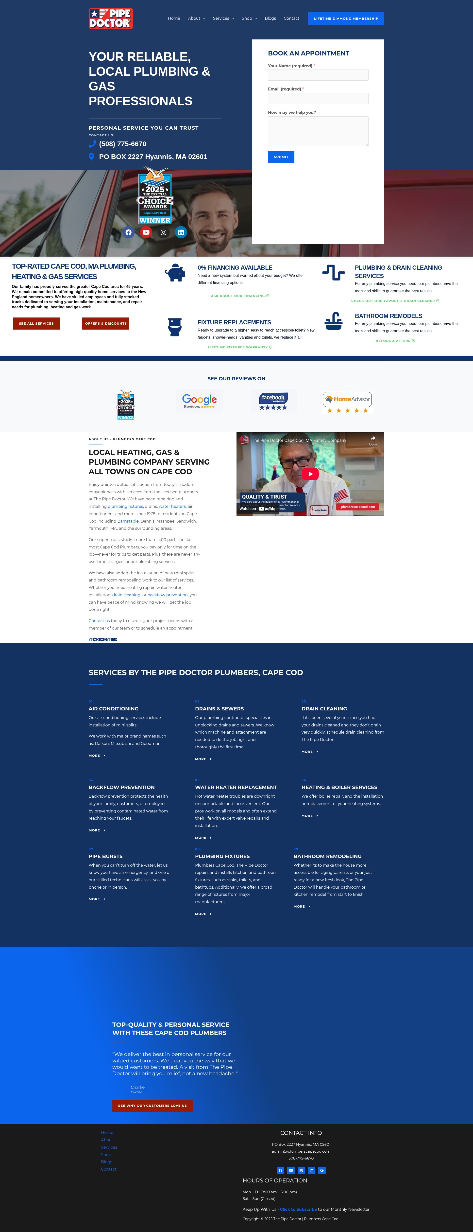 Screenshot of plumberscapecod.com