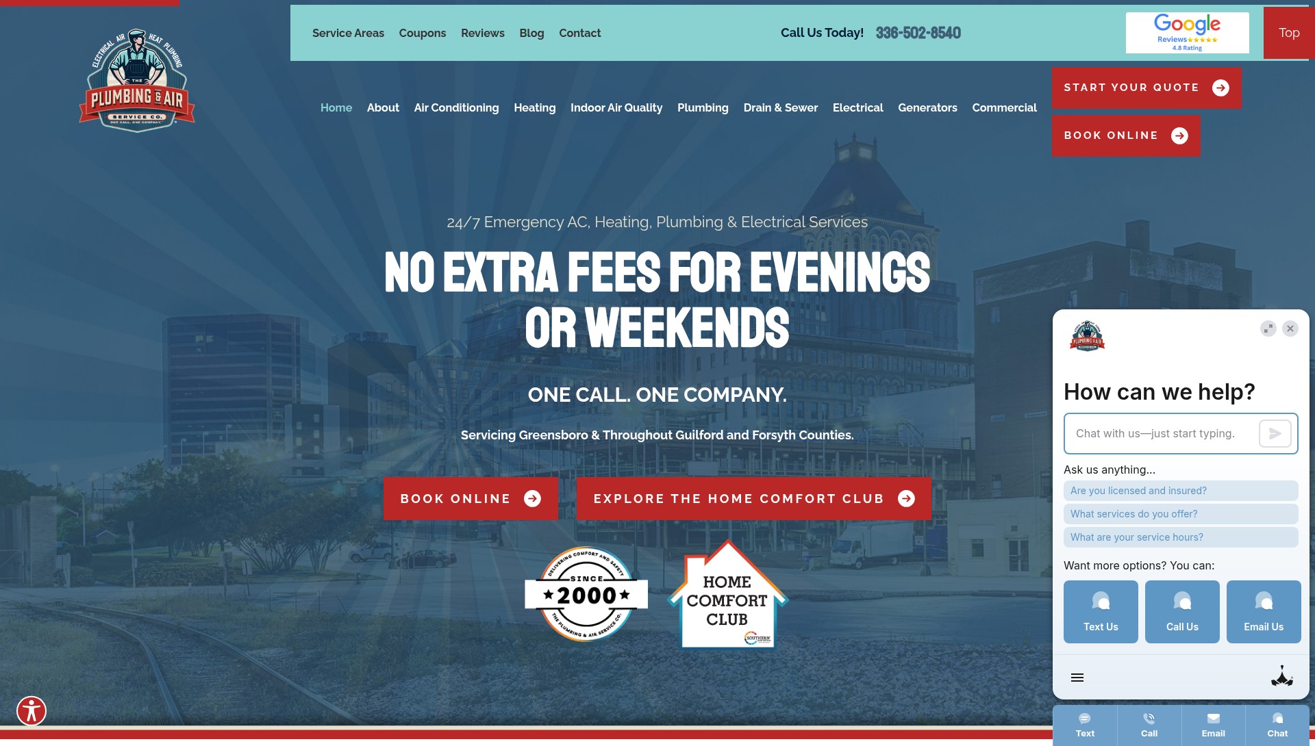 Screenshot of plumbingserviceco.com