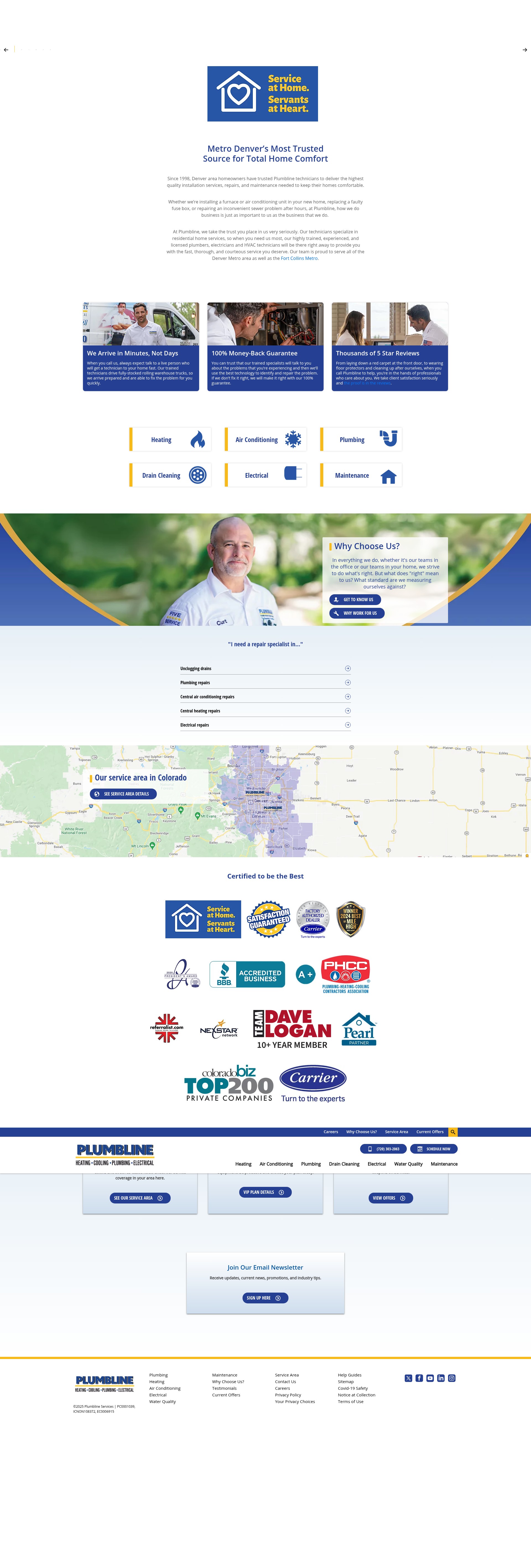 Screenshot of plumblineservices.com