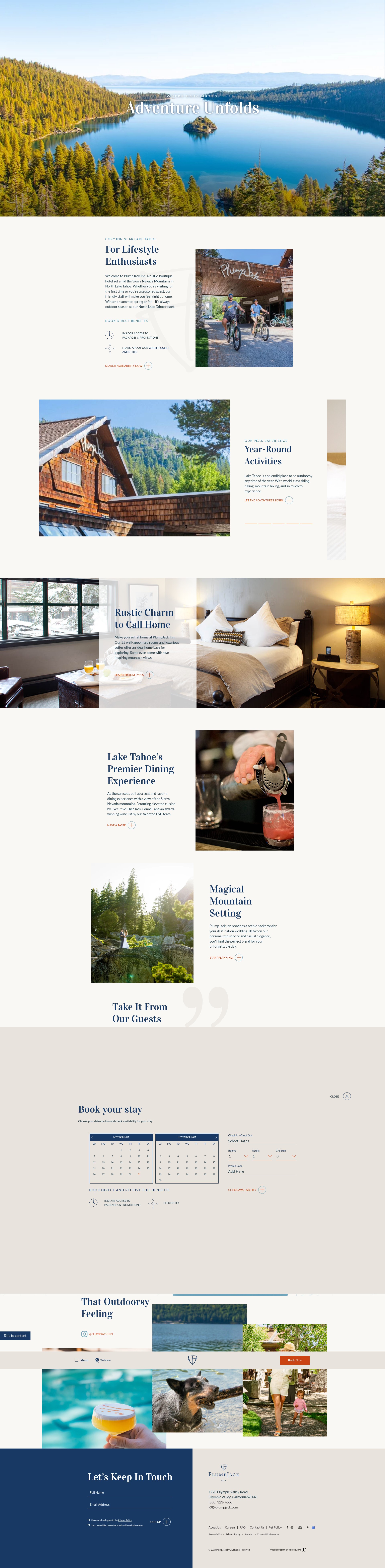 Screenshot of plumpjackinn.com