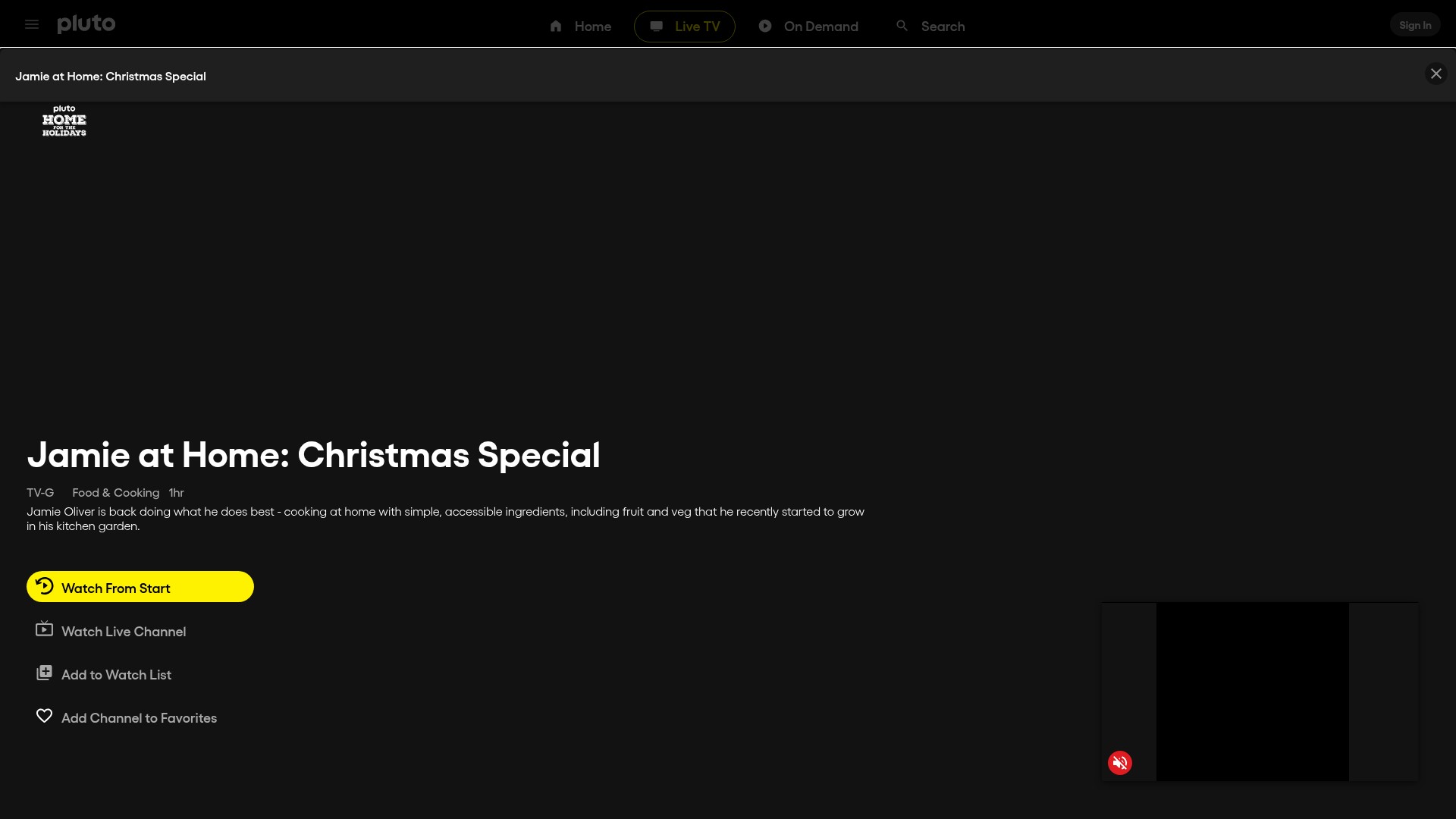 Screenshot of pluto.tv