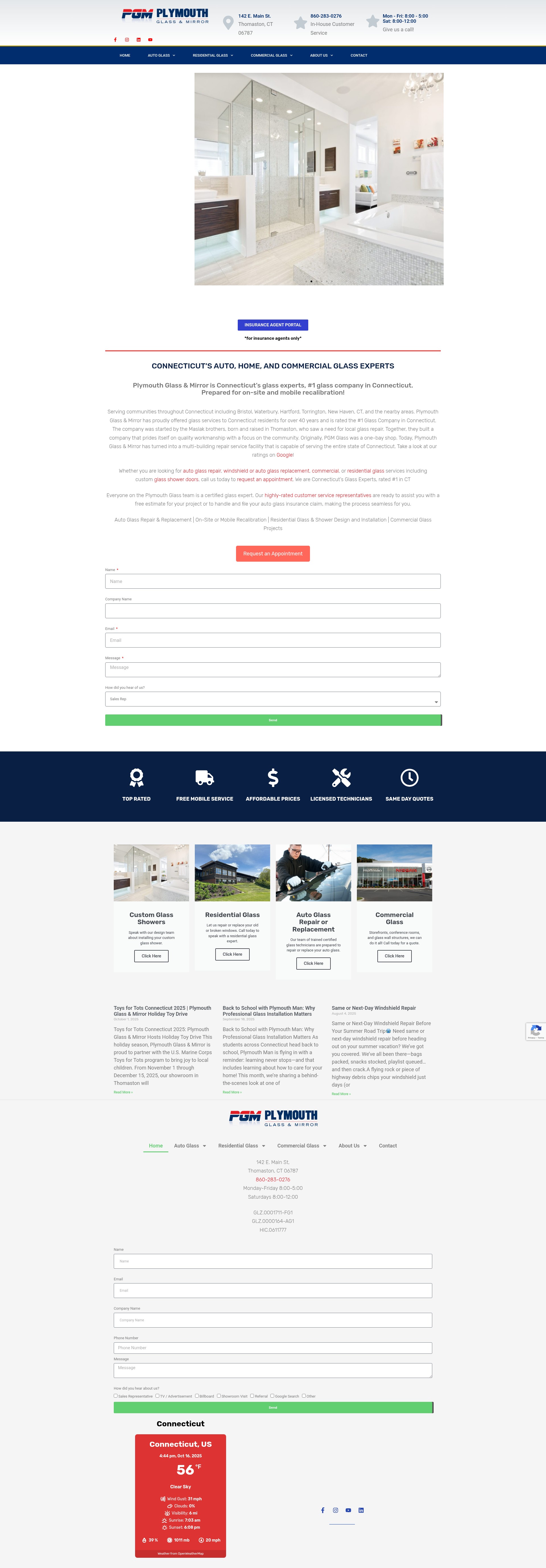 Screenshot of plymouthglass.com