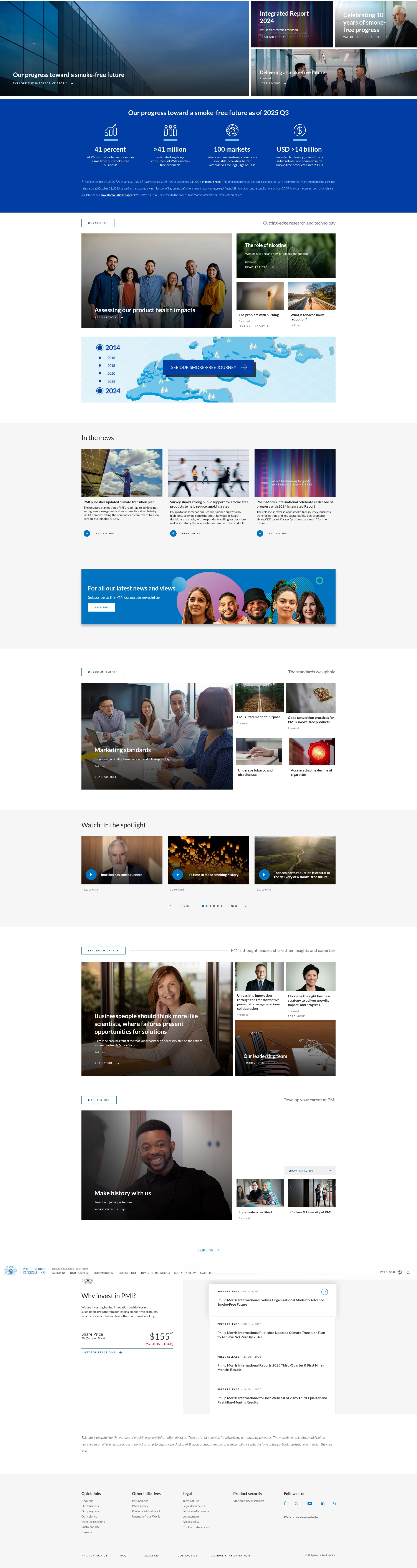 Screenshot of pmi.com