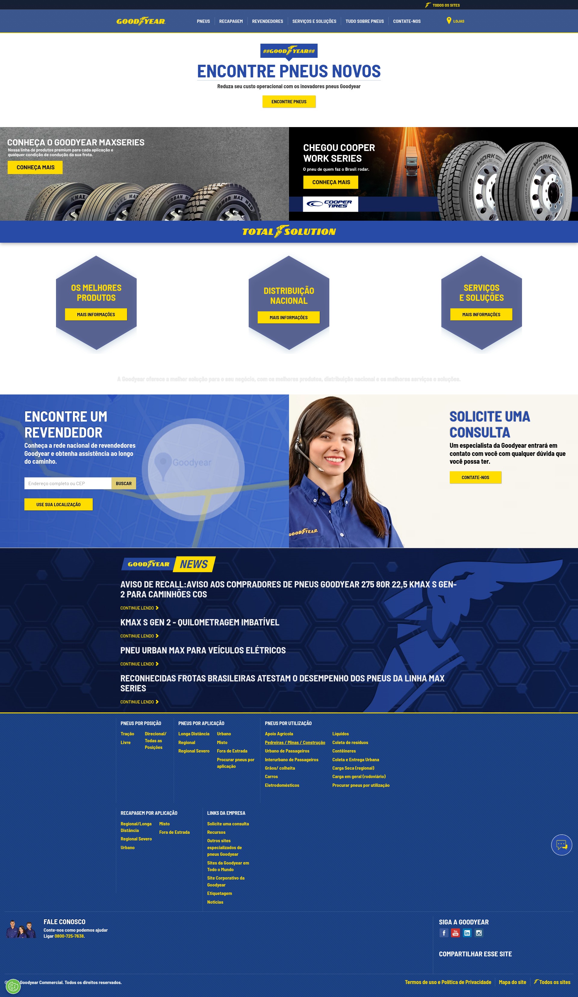 Screenshot of pneuscaminhao.goodyear.com.br