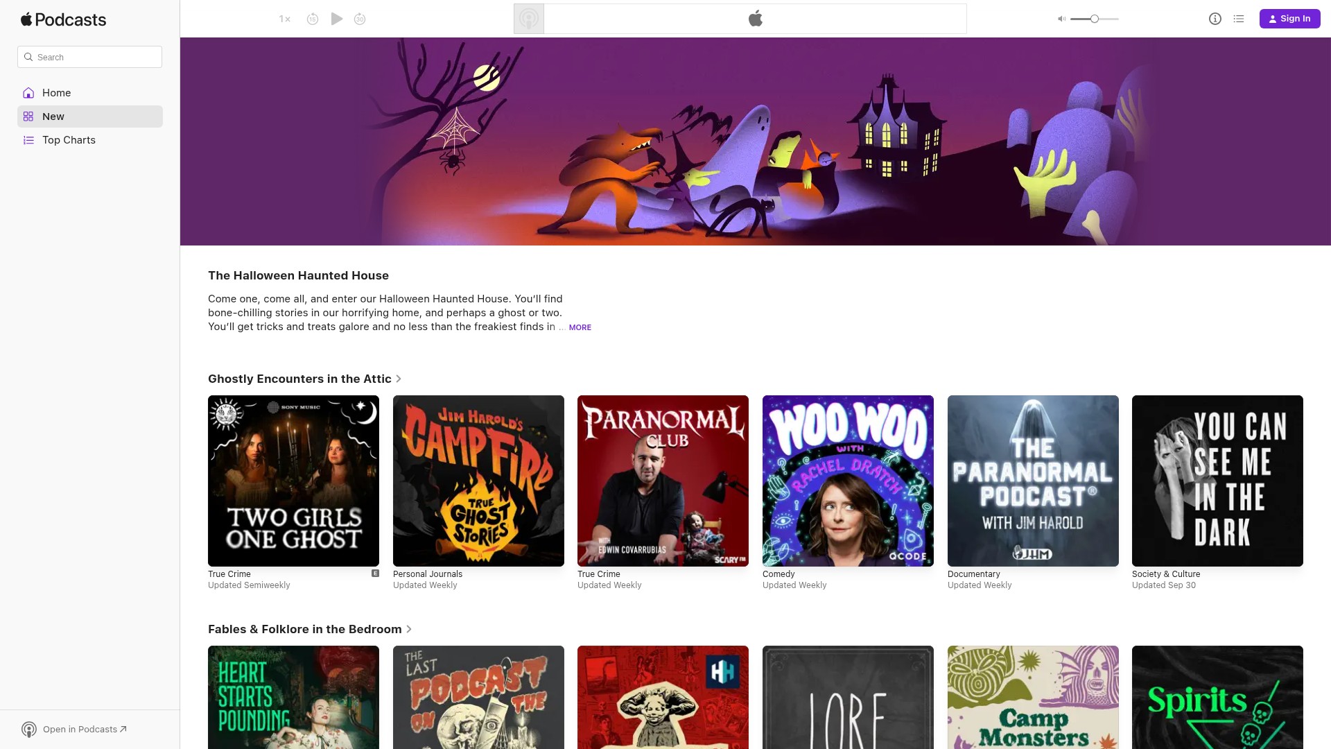 Screenshot of podcasts.apple.com