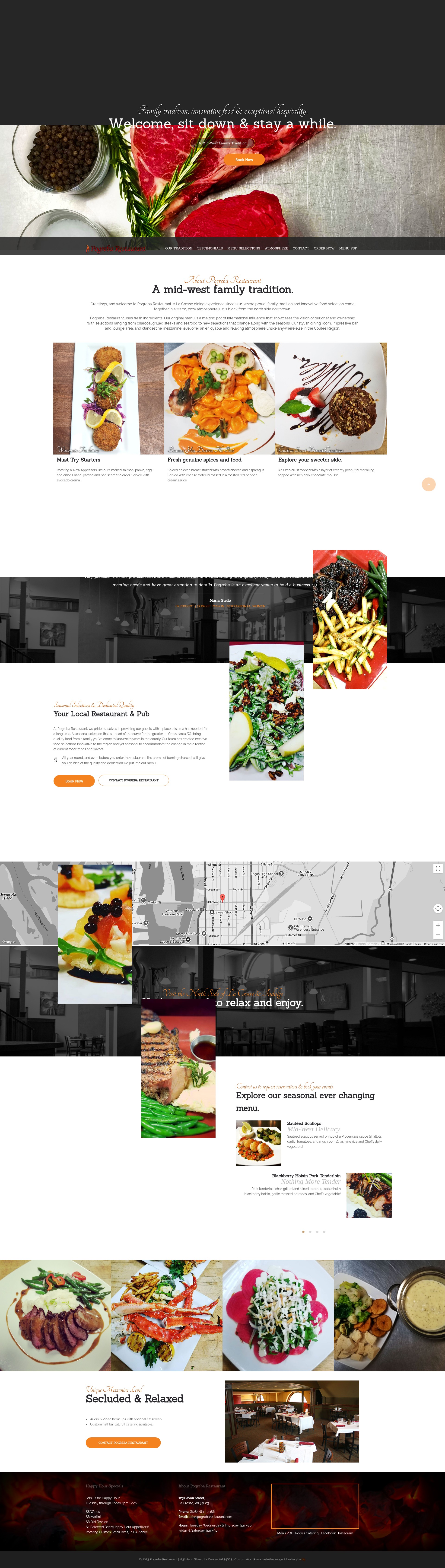 Screenshot of pogrebarestaurant.com