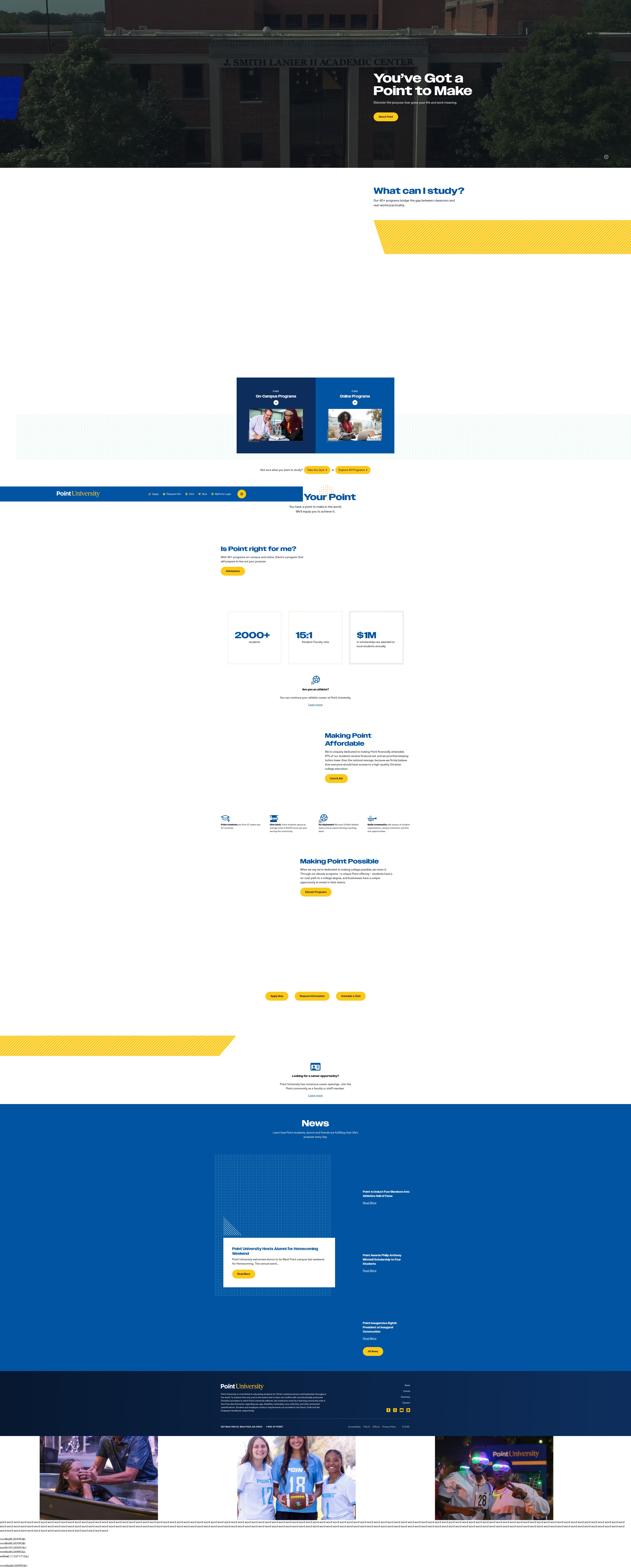 Screenshot of point.edu