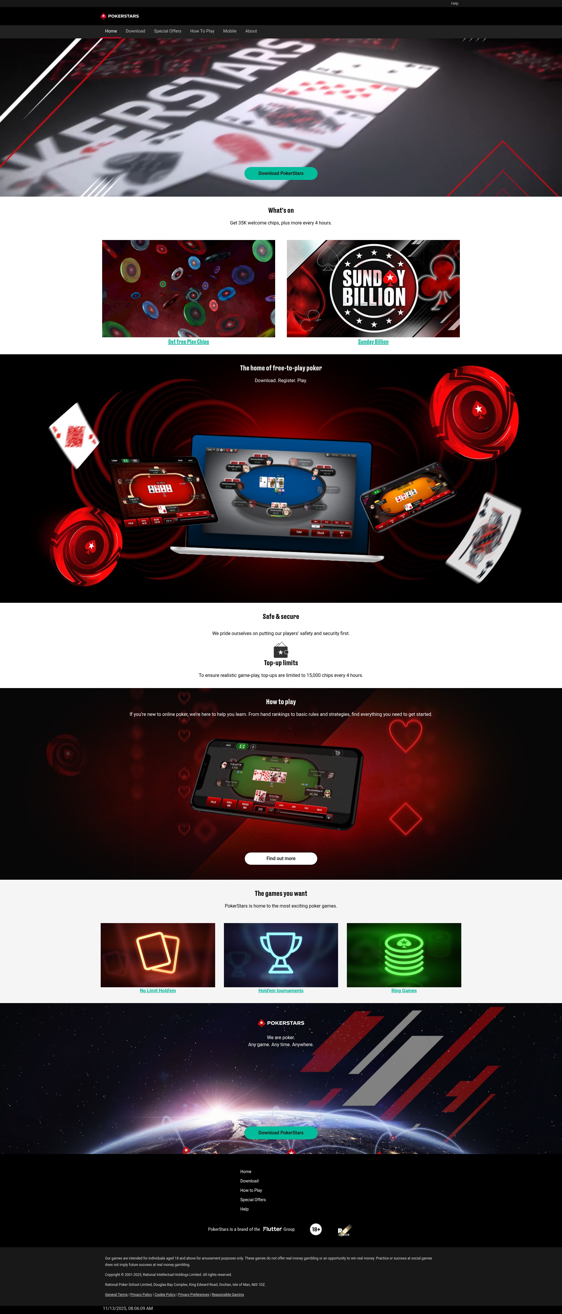 Screenshot of pokerstars.com