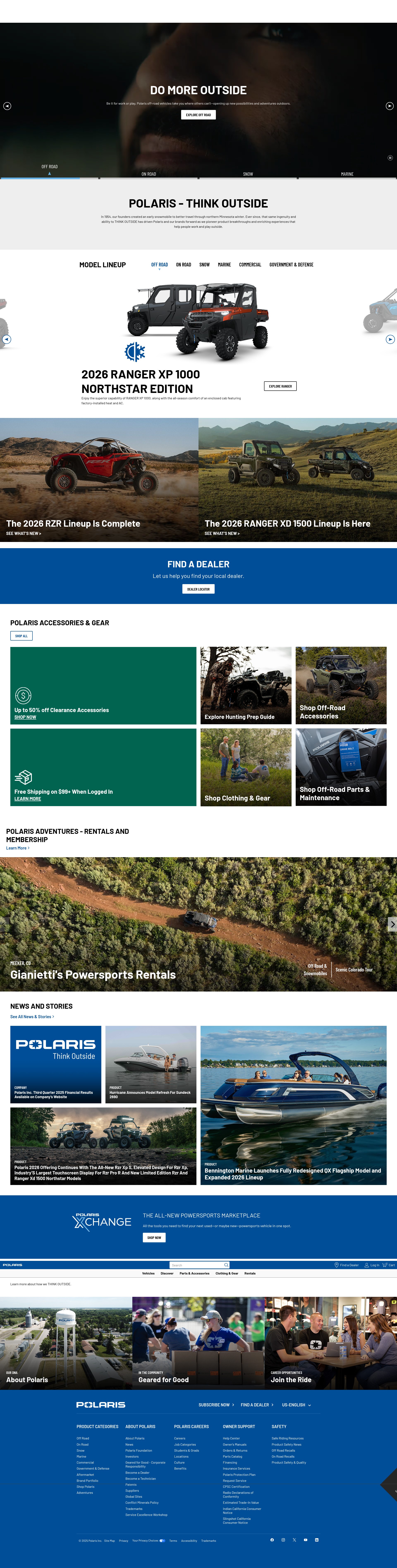 Screenshot of polaris.com