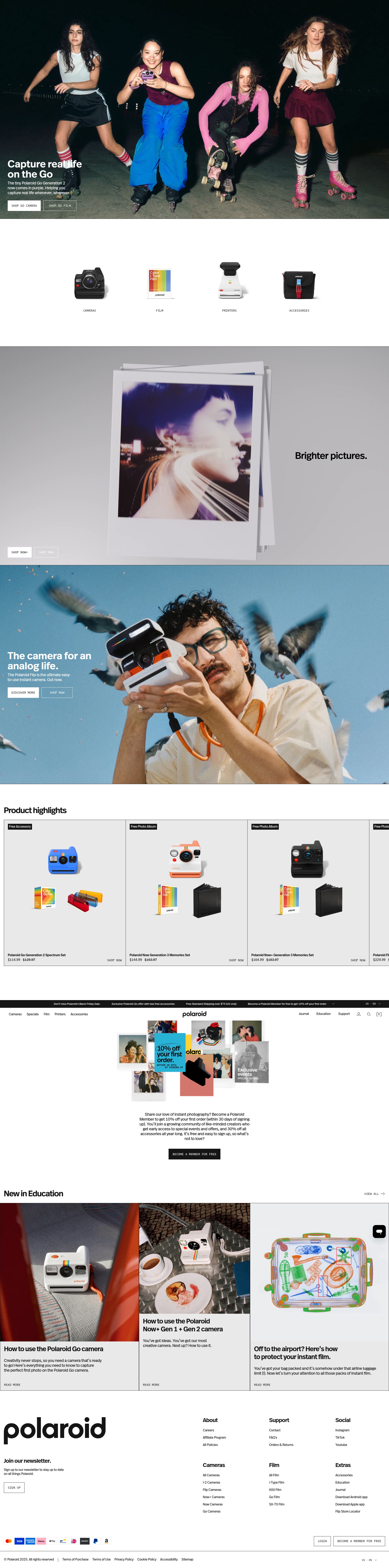 Screenshot of polaroid.com