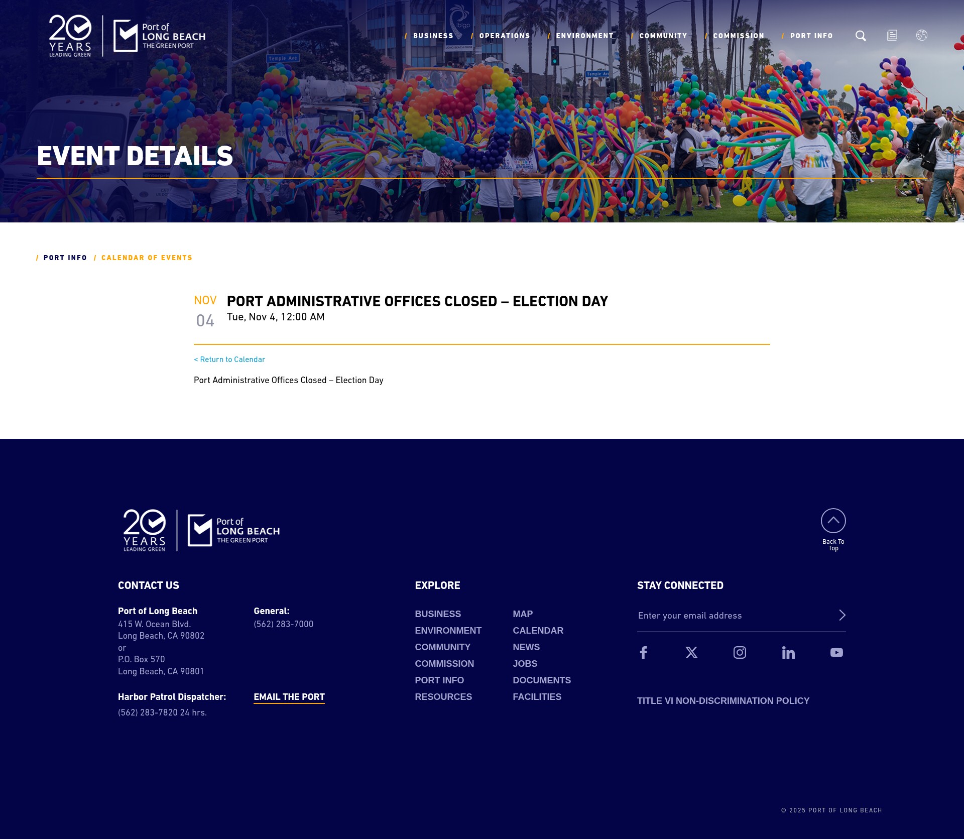 Screenshot of polb.com