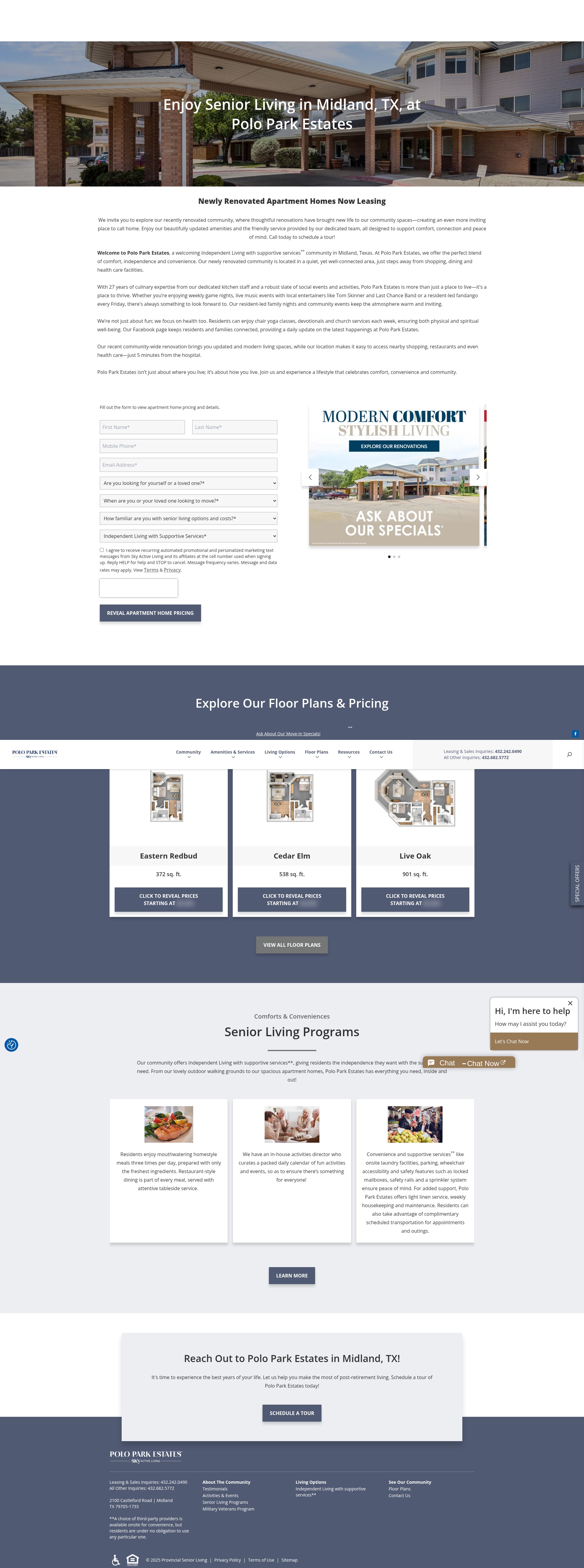 Screenshot of poloparkestatesseniorliving.com