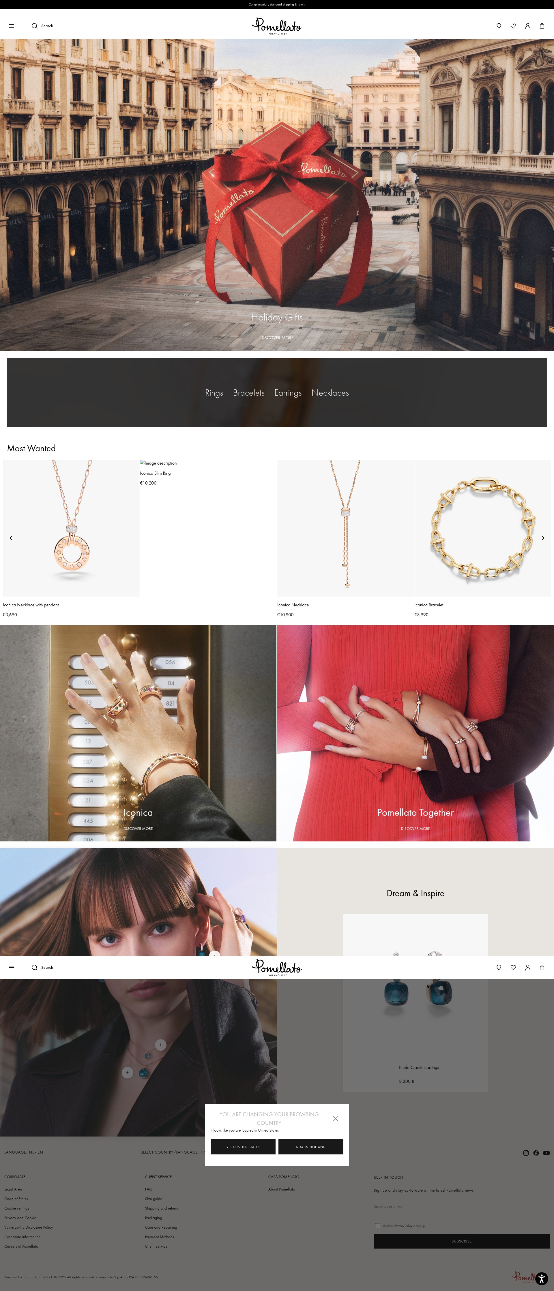 Screenshot of pomellato.com
