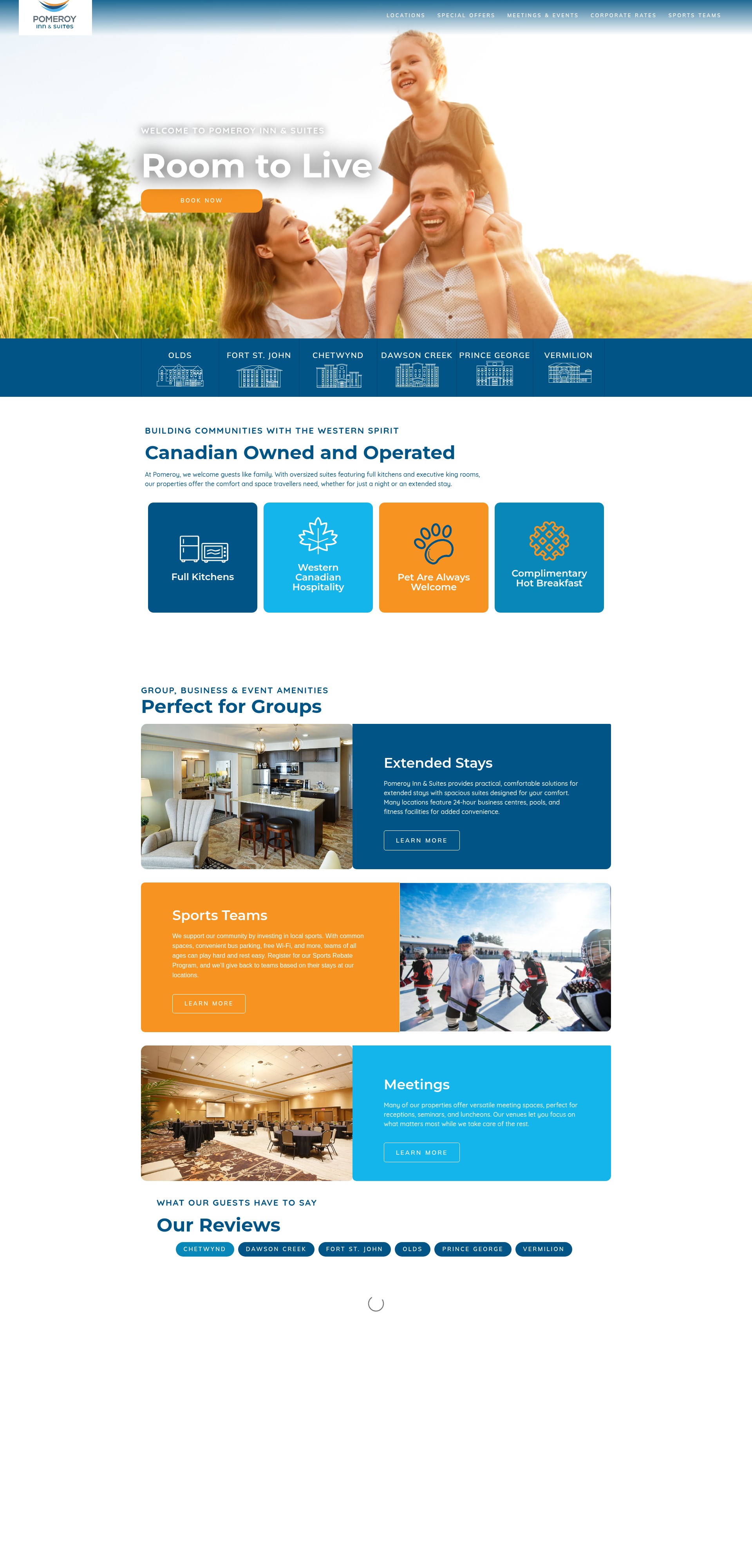 Screenshot of pomeroyinnandsuites.com