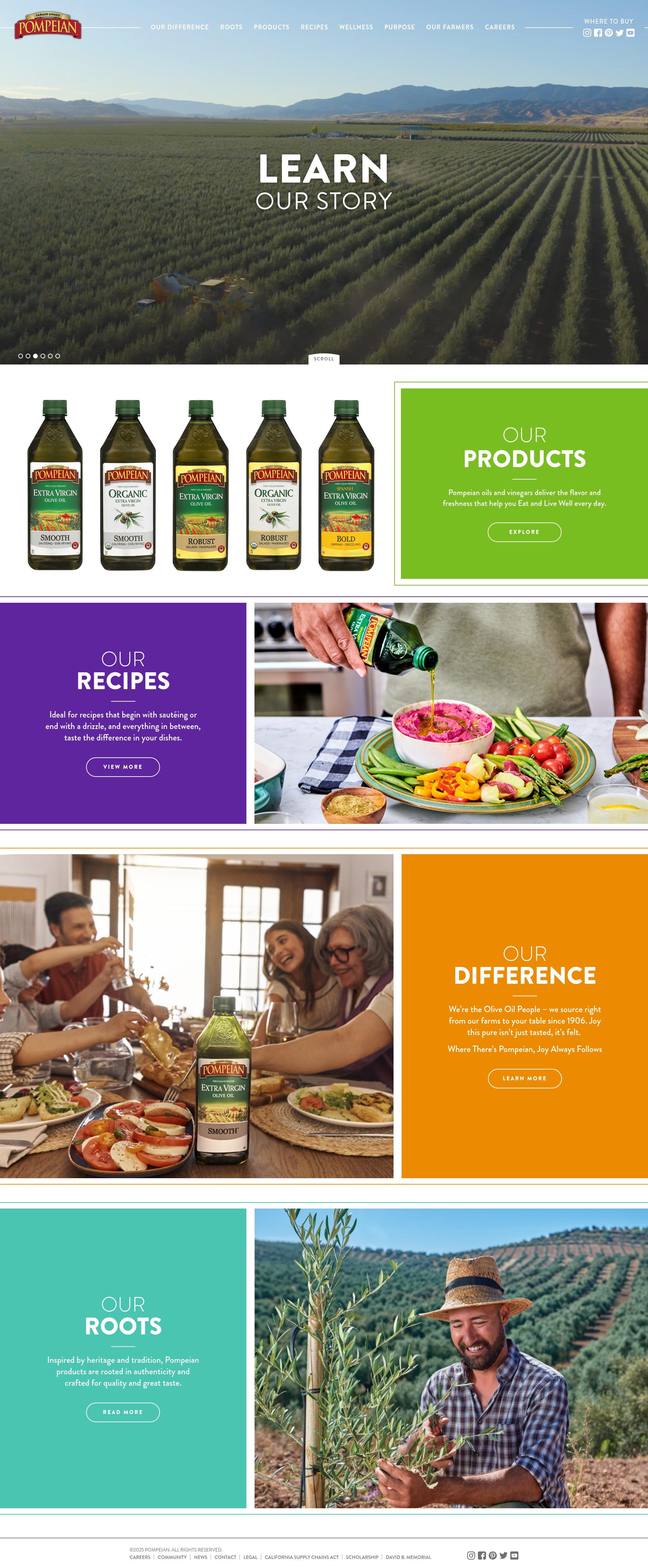 Screenshot of pompeian.com