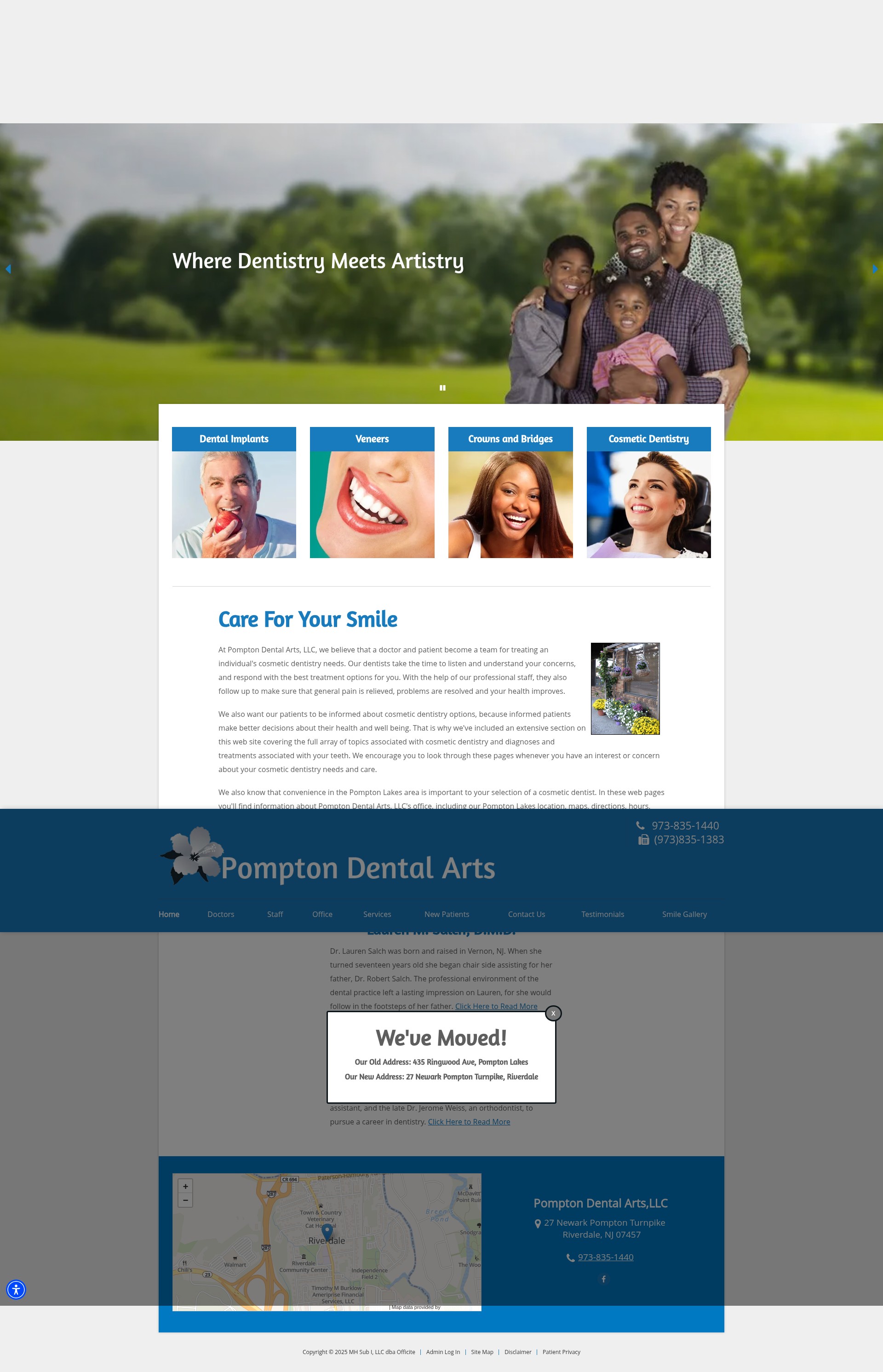 Screenshot of pomptondentalarts.com