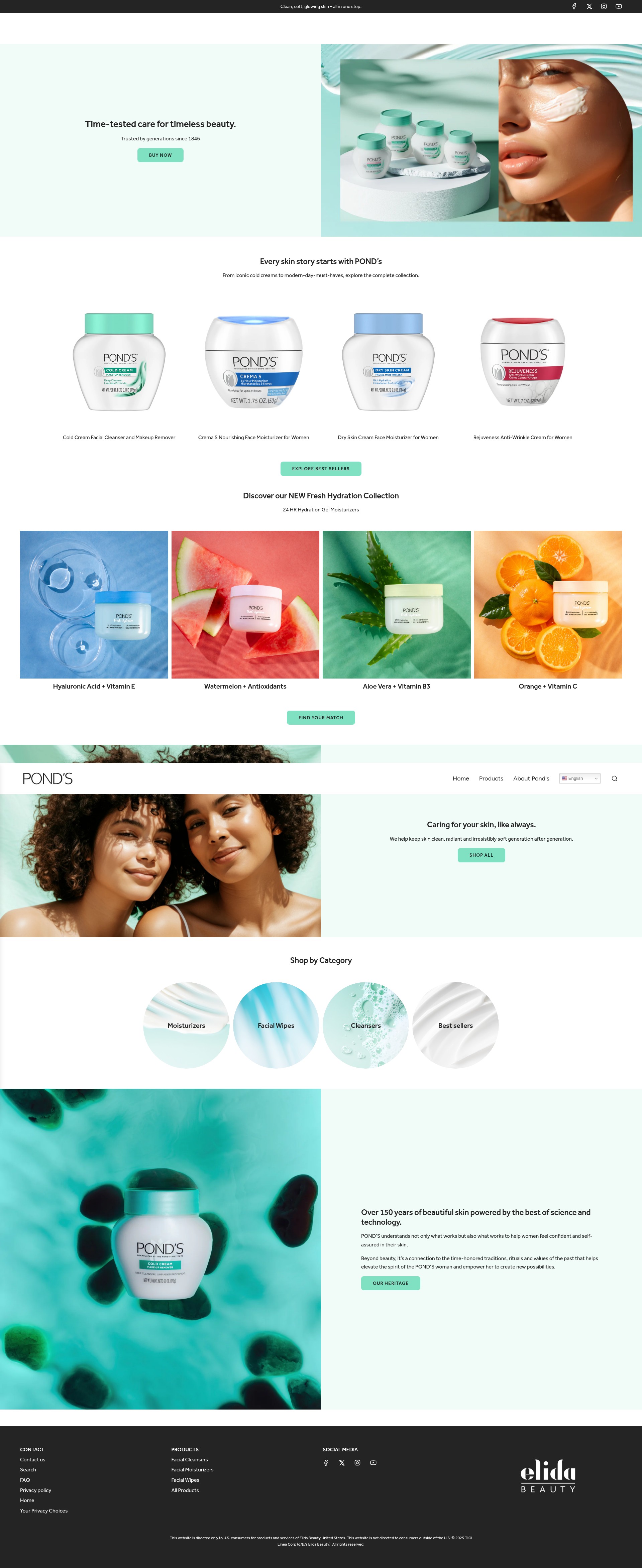Screenshot of ponds.com